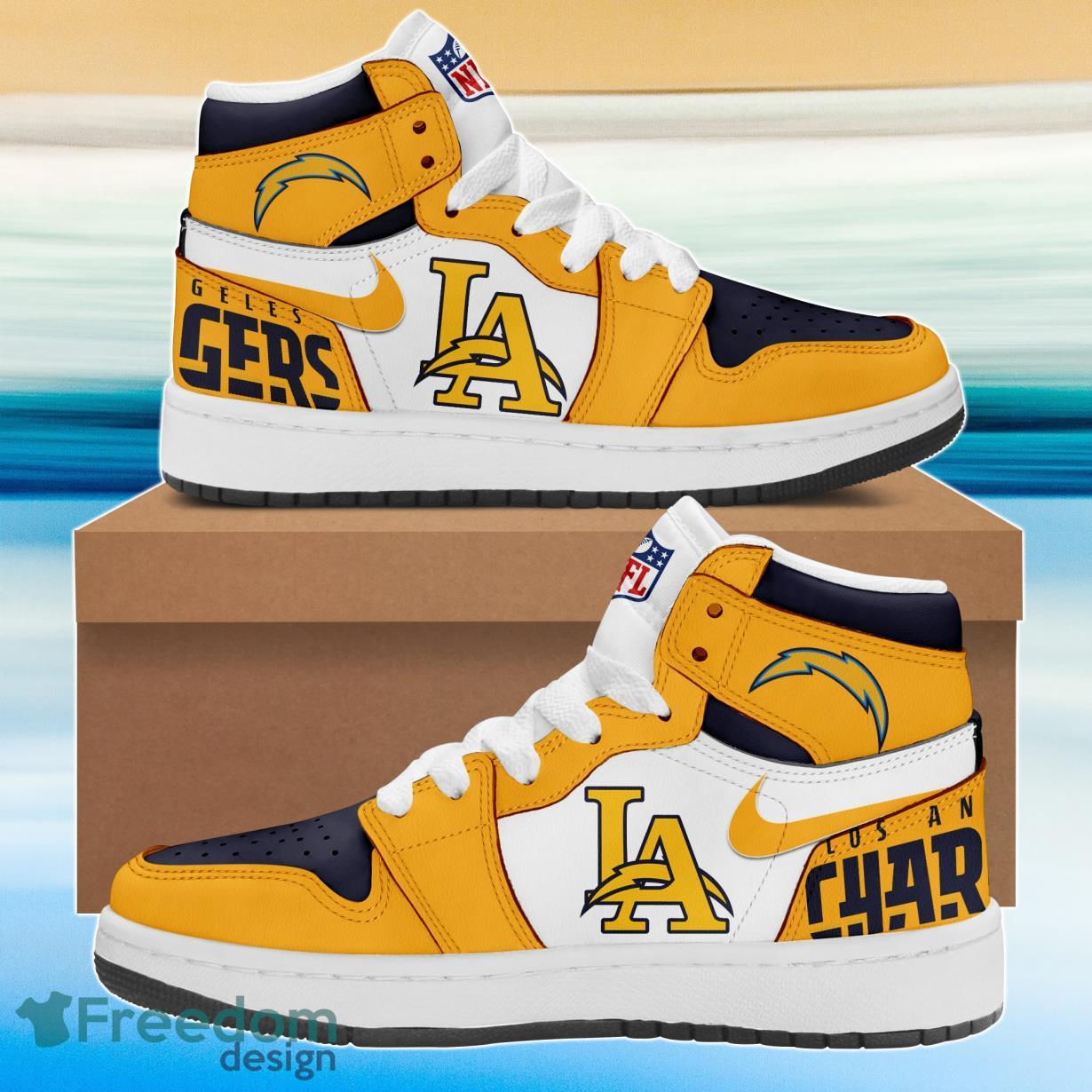 JWFancy Los Angeles Chargers AJ1 High Sneakers Shoes For Men And Women