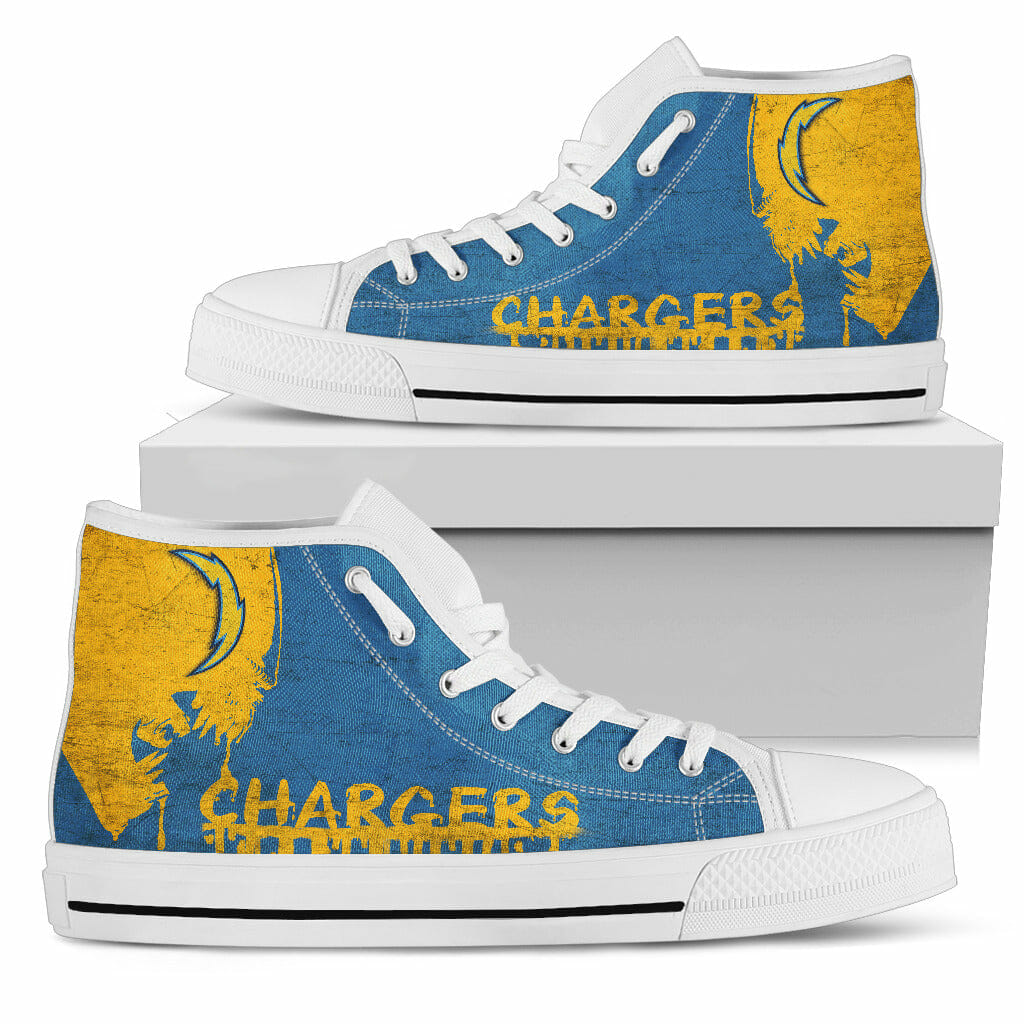 JWFancy Los Angeles Chargers High Top Canvas Sneakers Shoes For Men And Women
