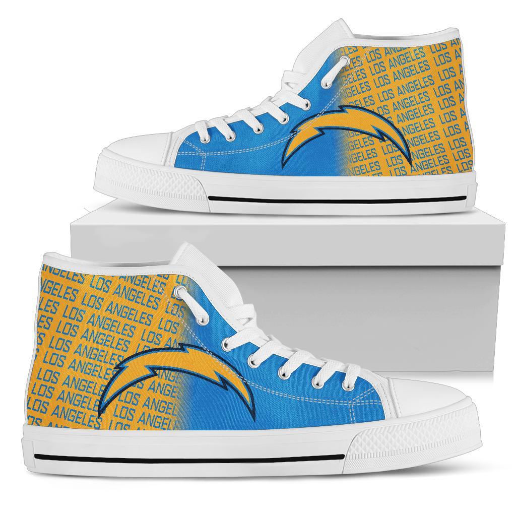 JWFancy Los Angeles Chargers High Top Canvas Sneakers Shoes For Men And Women