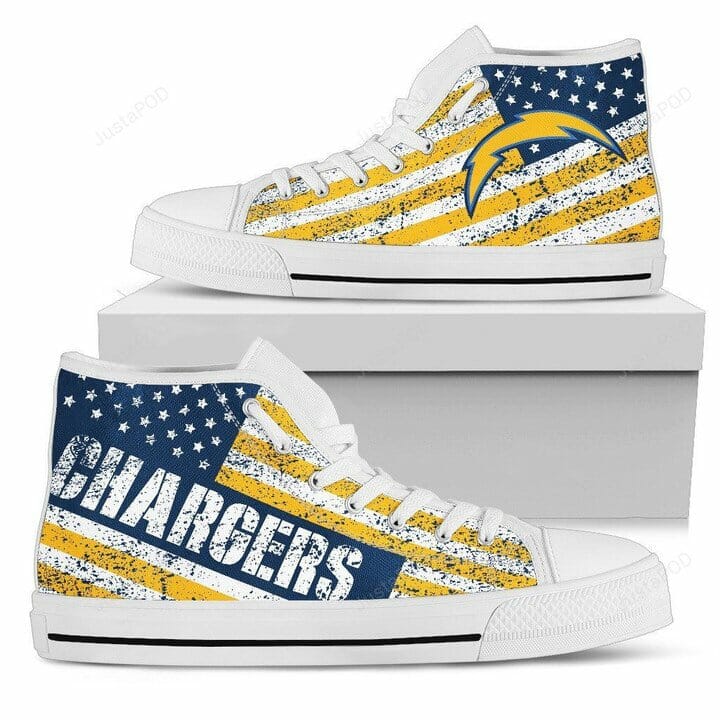 JWFancy Los Angeles Chargers High Top Canvas Sneakers Shoes For Men And Women