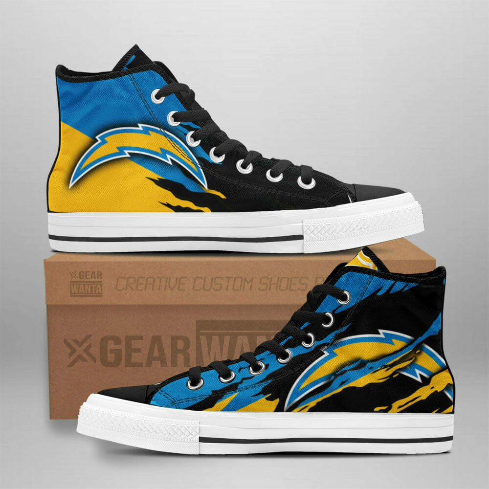 JWFancy Los Angeles Chargers High Top Canvas Sneakers Shoes For Men And Women