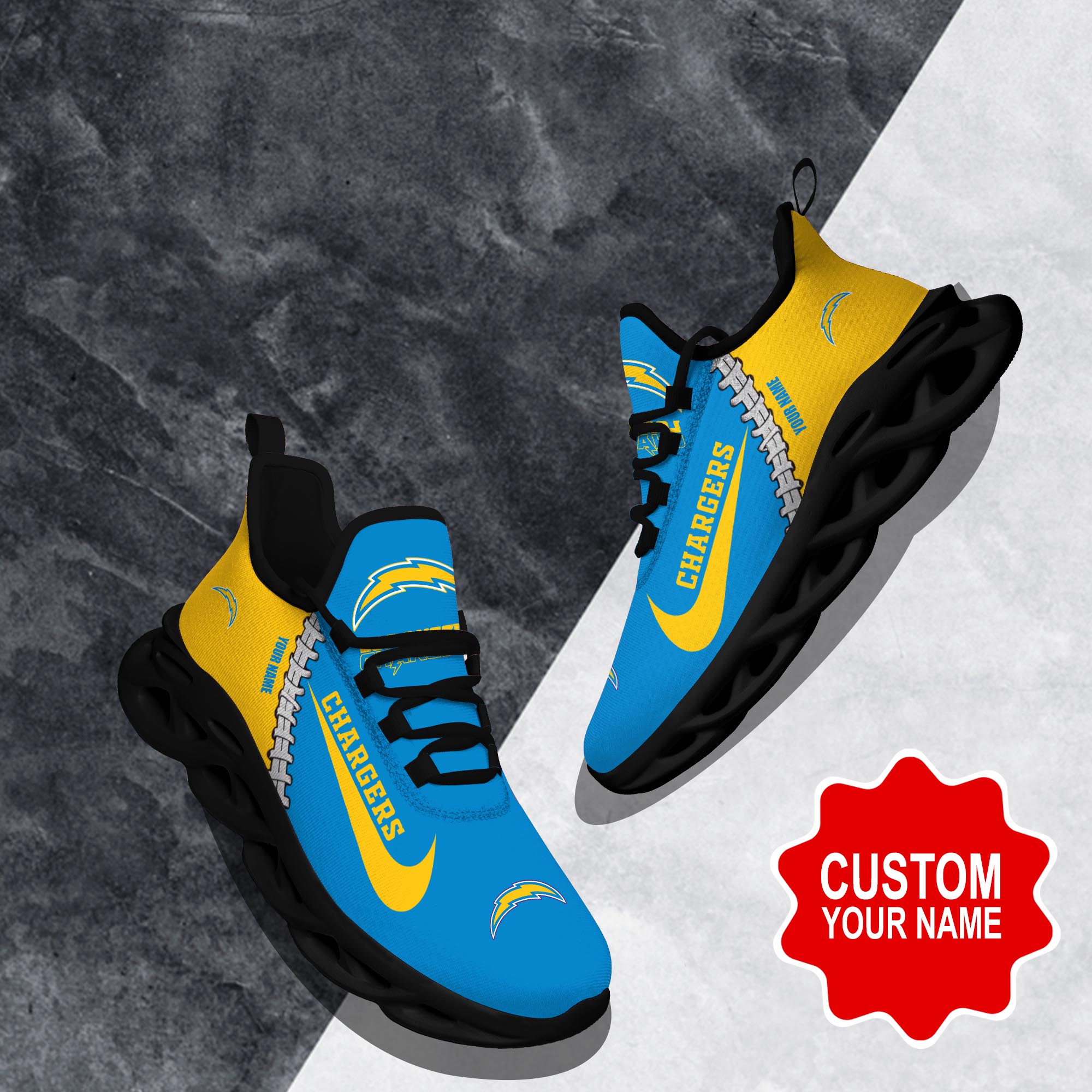 JWFancy Los Angeles Chargers Max Soul Shoes Sneakers For Men And Women