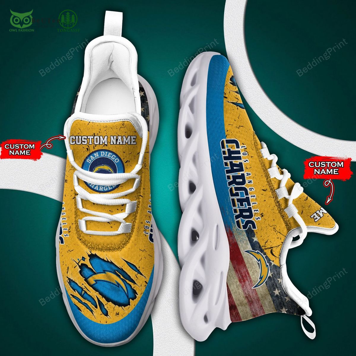 JWFancy Los Angeles Chargers Max Soul Shoes Sneakers For Men And Women