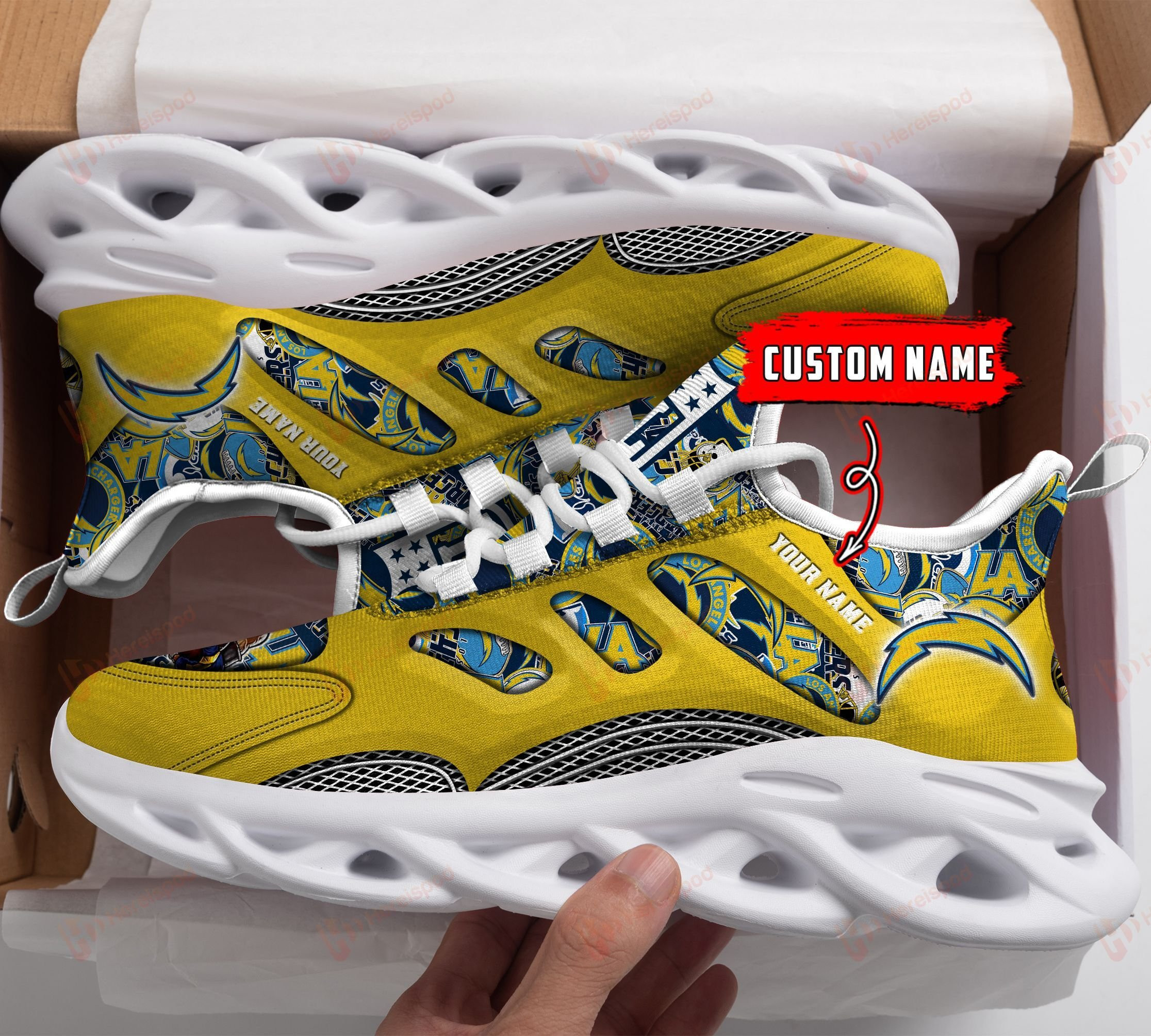 JWFancy Los Angeles Chargers NFL Max Soul Shoes Sneakers For Men And Women