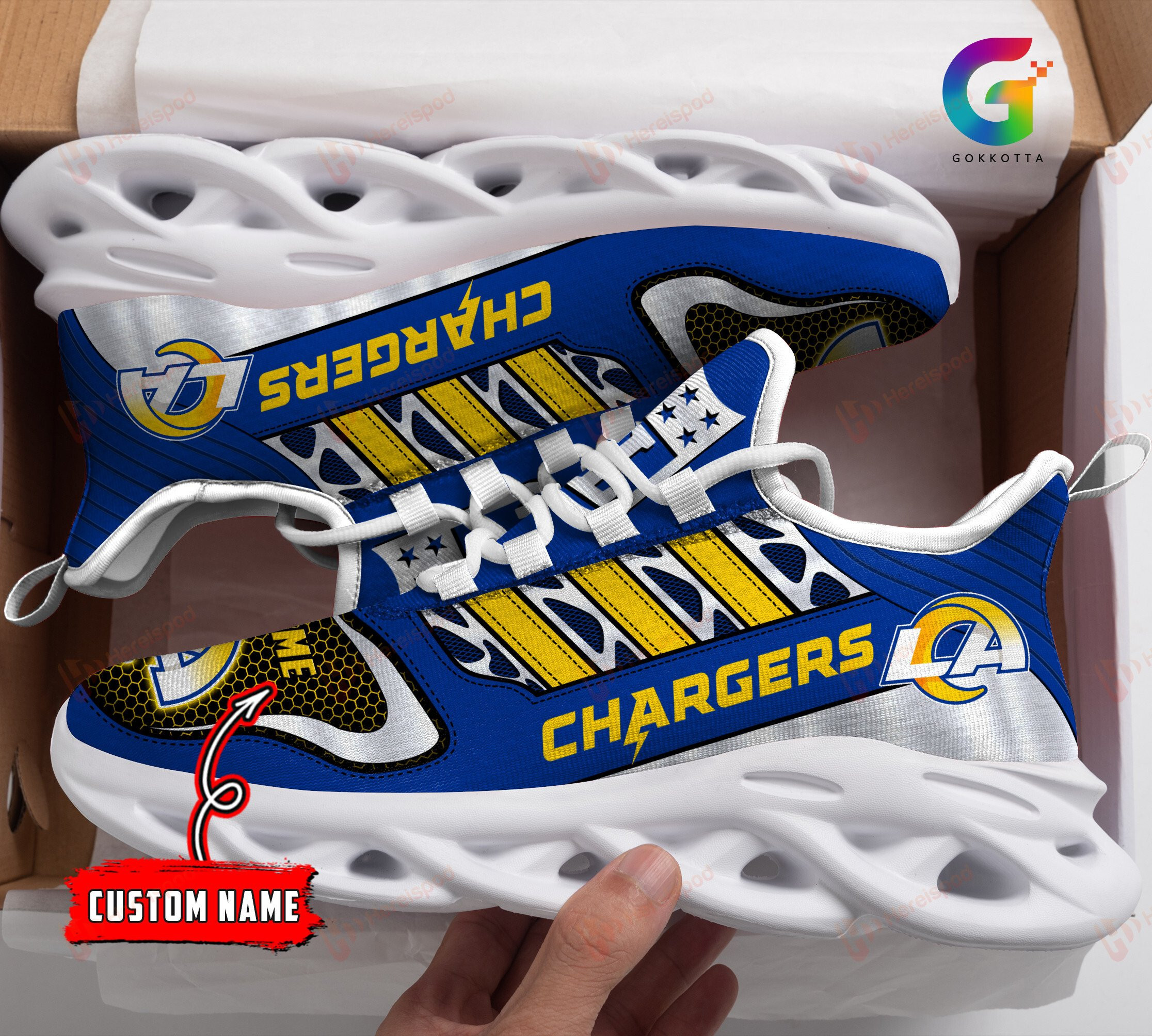 JWFancy Los Angeles Chargers NFL Max Soul Shoes Sneakers For Men And Women
