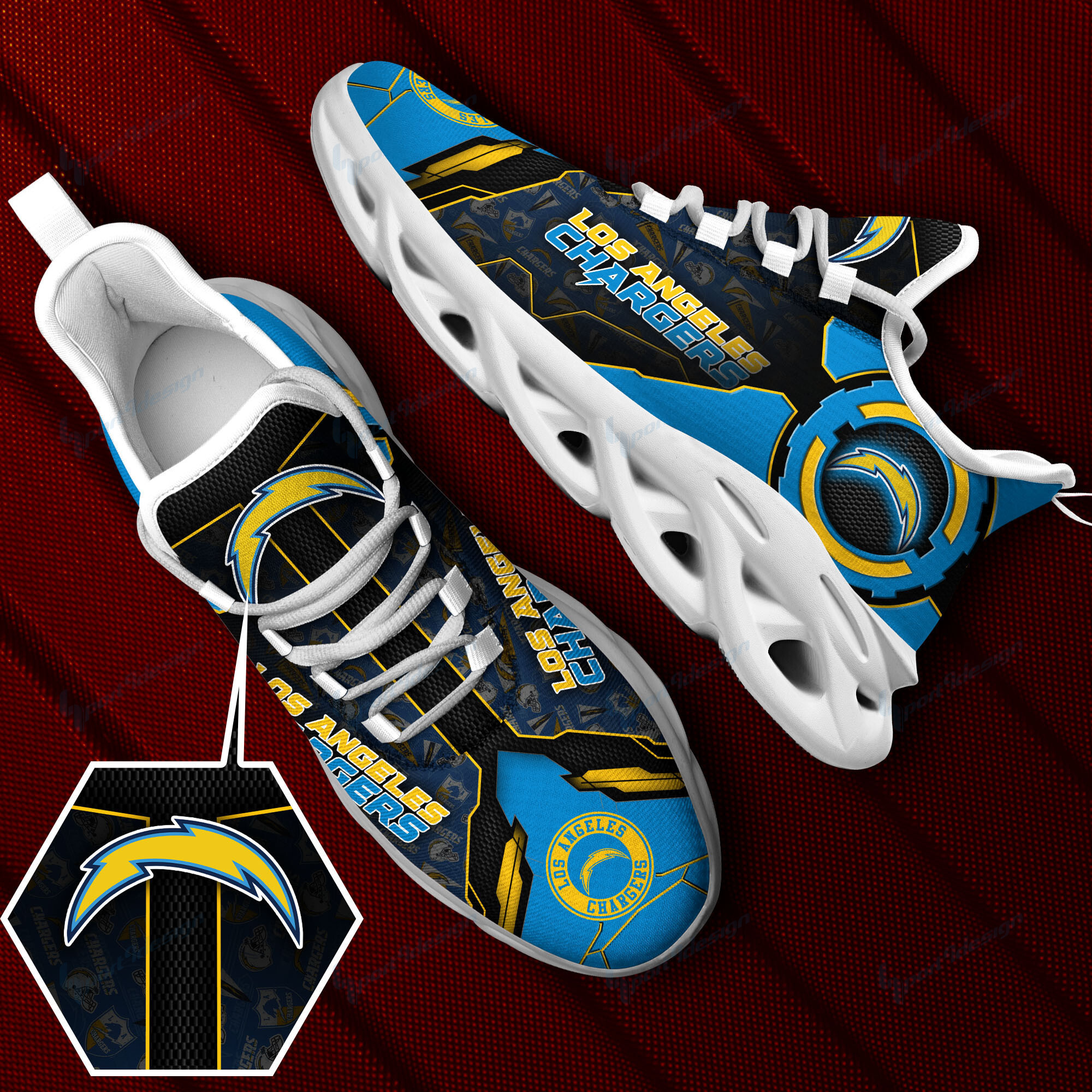 JWFancy Los Angeles Chargers NFL Max Soul Shoes Sneakers For Men And Women
