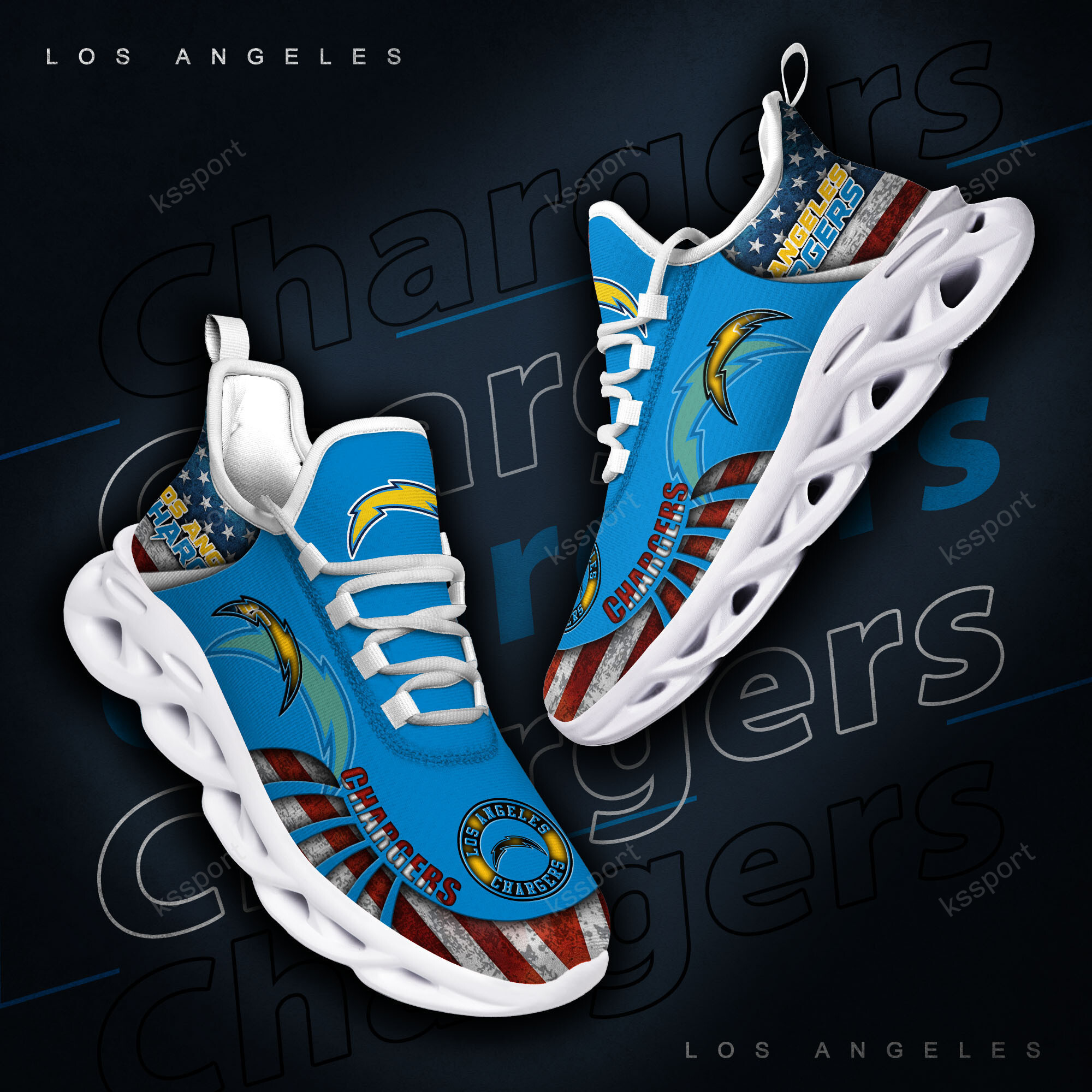 JWFancy Los Angeles Chargers NFL Max Soul Shoes Sneakers For Men And Women