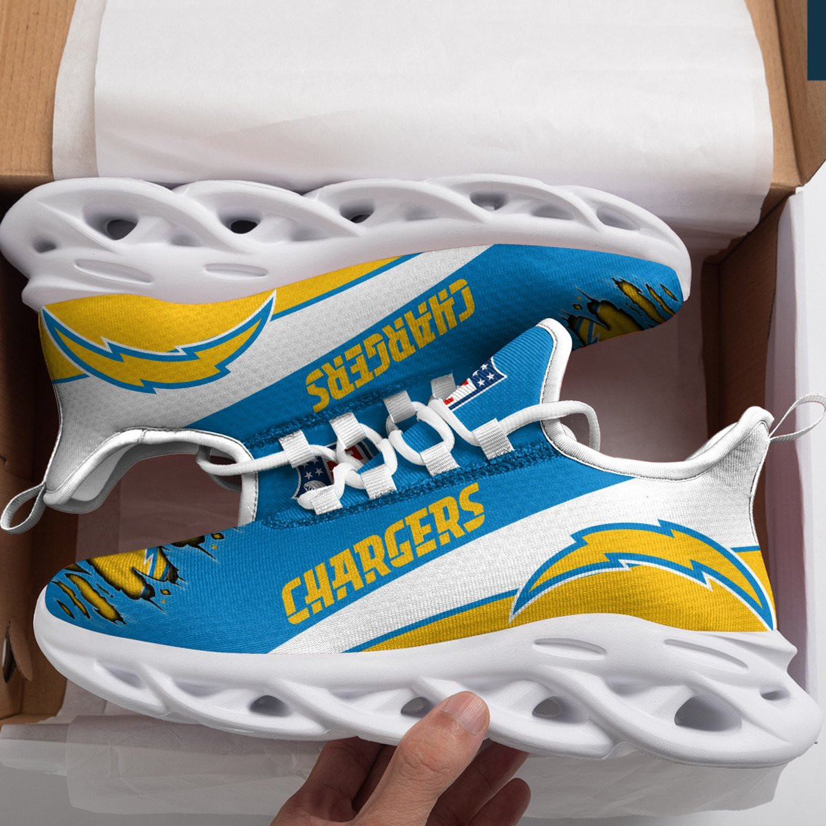 JWFancy Los Angeles Chargers NFL Max Soul Shoes Sneakers For Men And Women