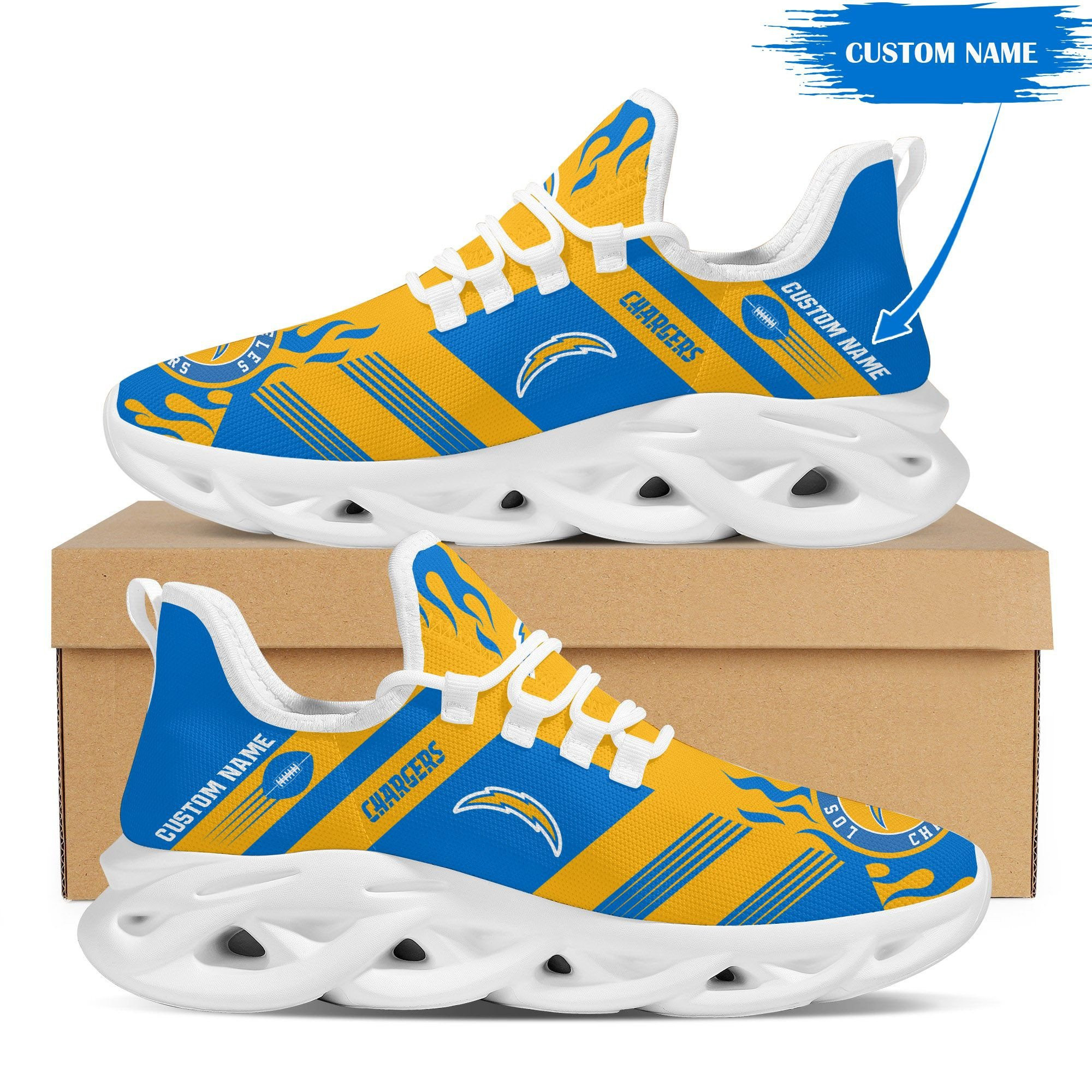 JWFancy Los Angeles Chargers NFL Max Soul Shoes Sneakers For Men And Women