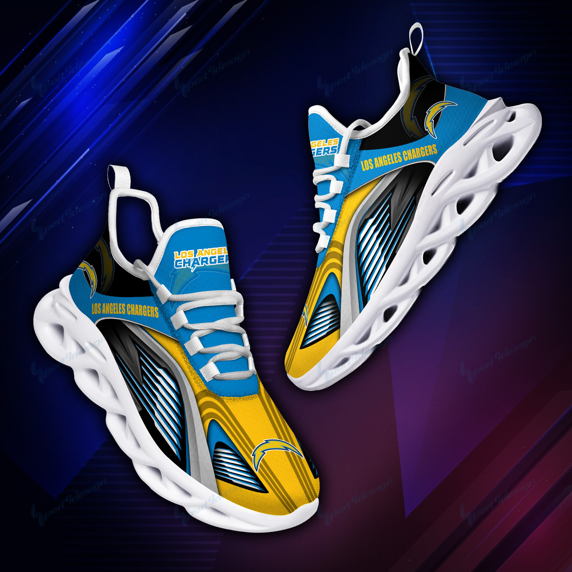 JWFancy Los Angeles Chargers NFL Max Soul Shoes Sneakers For Men And Women