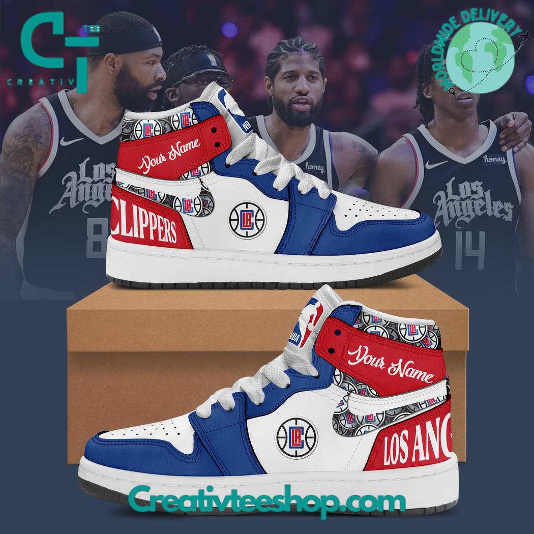 JWFancy Los Angeles Clippers AJ1 High Sneakers Shoes For Men And Women