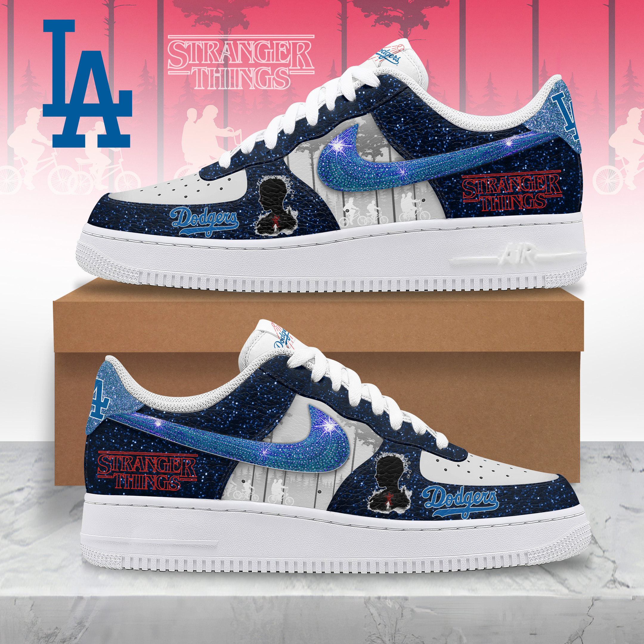 JWFancy Los Angeles Dodgers Air Low-Top Sneakers Shoes For Men And Women
