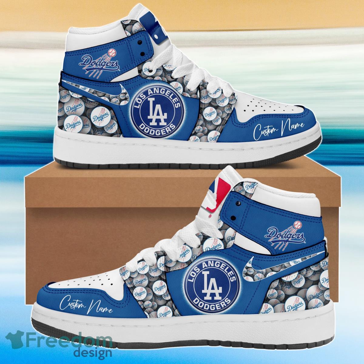 JWFancy Los Angeles Dodgers AJ1 High Sneakers Shoes For Men And Women