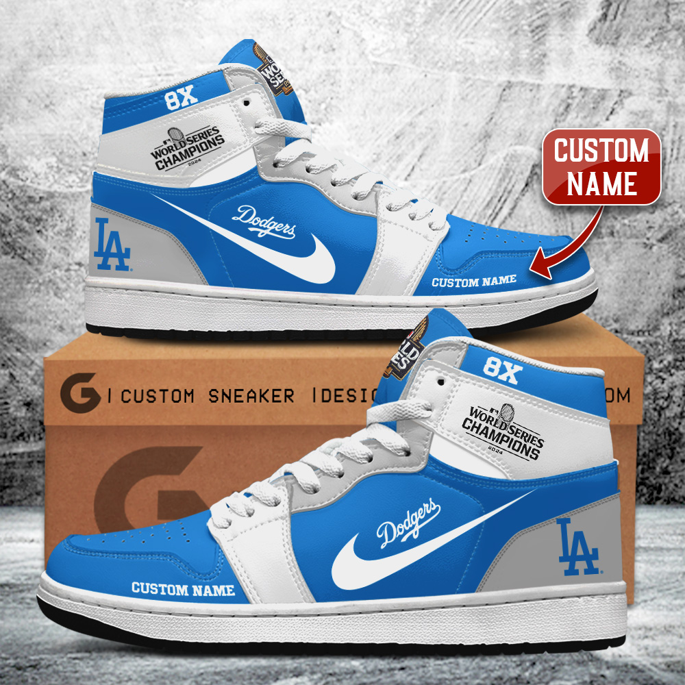 JWFancy Los Angeles Dodgers AJ1 High Sneakers Shoes For Men And Women