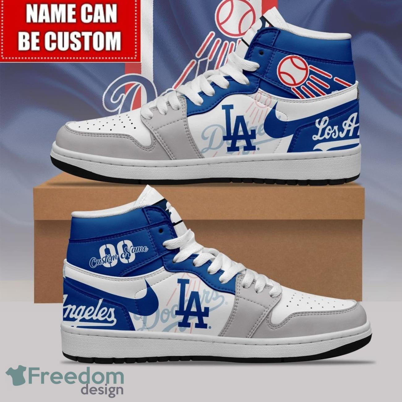 JWFancy Los Angeles Dodgers AJ1 High Sneakers Shoes For Men And Women