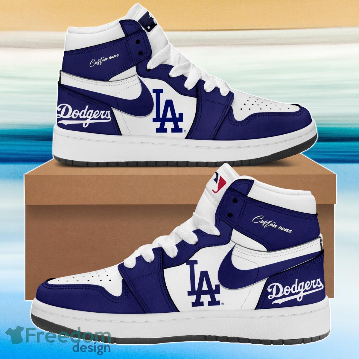 JWFancy Los Angeles Dodgers AJ1 High Sneakers Shoes For Men And Women