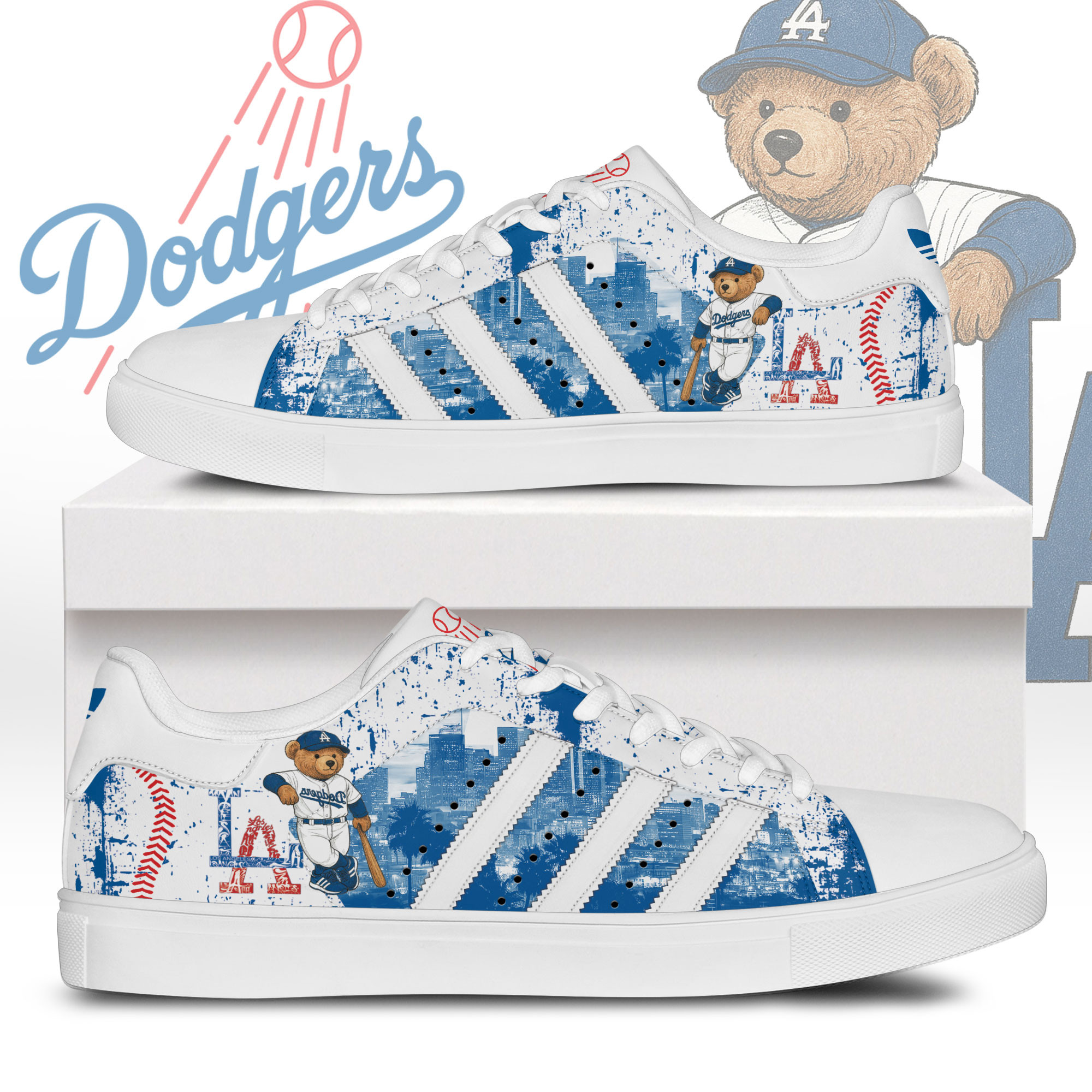 JWFancy Los Angeles Dodgers Skate Stan Shoes Sneakes For Men And Women