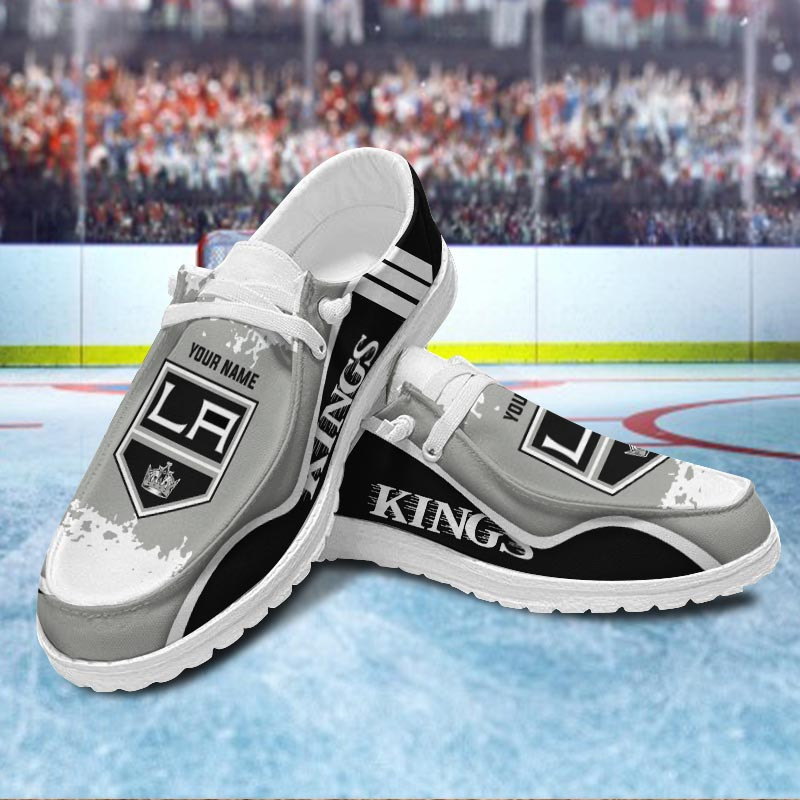 JWFancy Los Angeles Kings Hey Dude Shoes Wally Men's Lace Up Loafers Comfortable For Men And Women