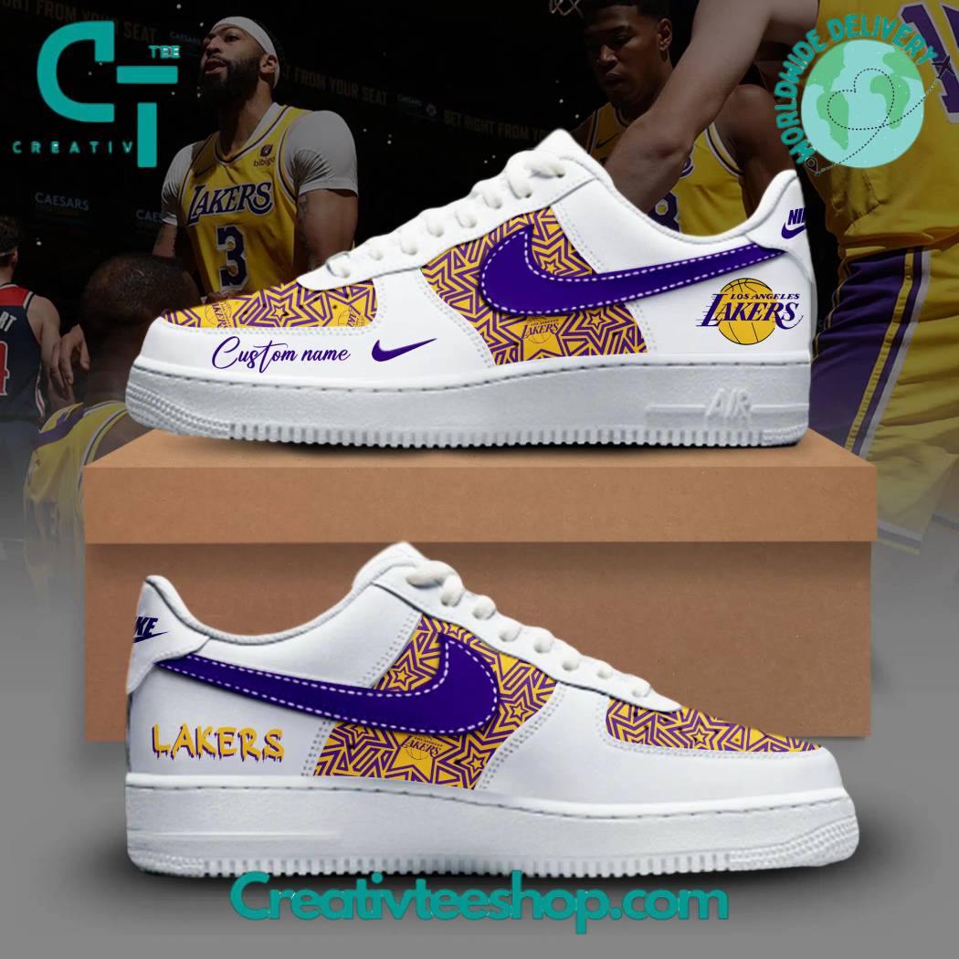 JWFancy Los Angeles Lakers Air Low-Top Sneakers Shoes For Men And Women