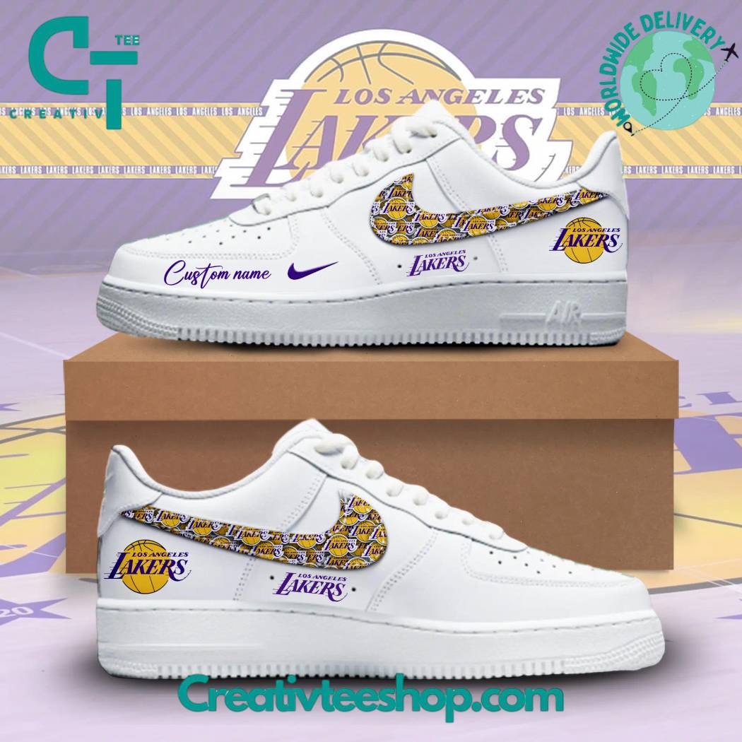 JWFancy Los Angeles Lakers Air Low-Top Sneakers Shoes For Men And Women