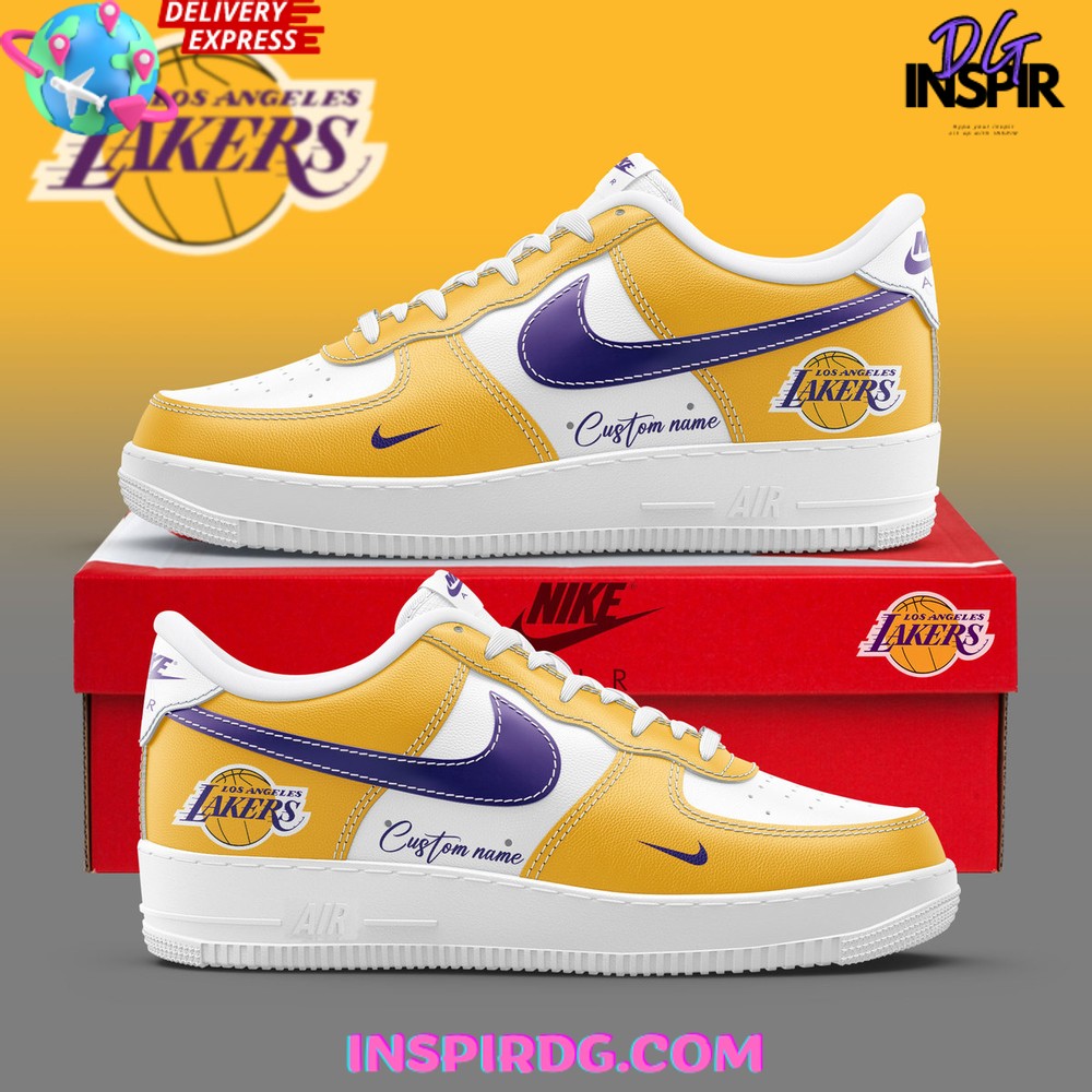 JWFancy Los Angeles Lakers Air Low-Top Sneakers Shoes For Men And Women