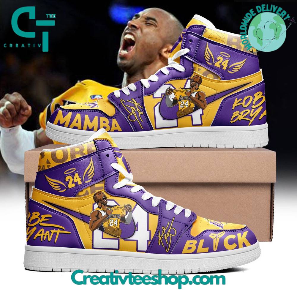 JWFancy Los Angeles Lakers AJ1 High Sneakers Shoes For Men And Women