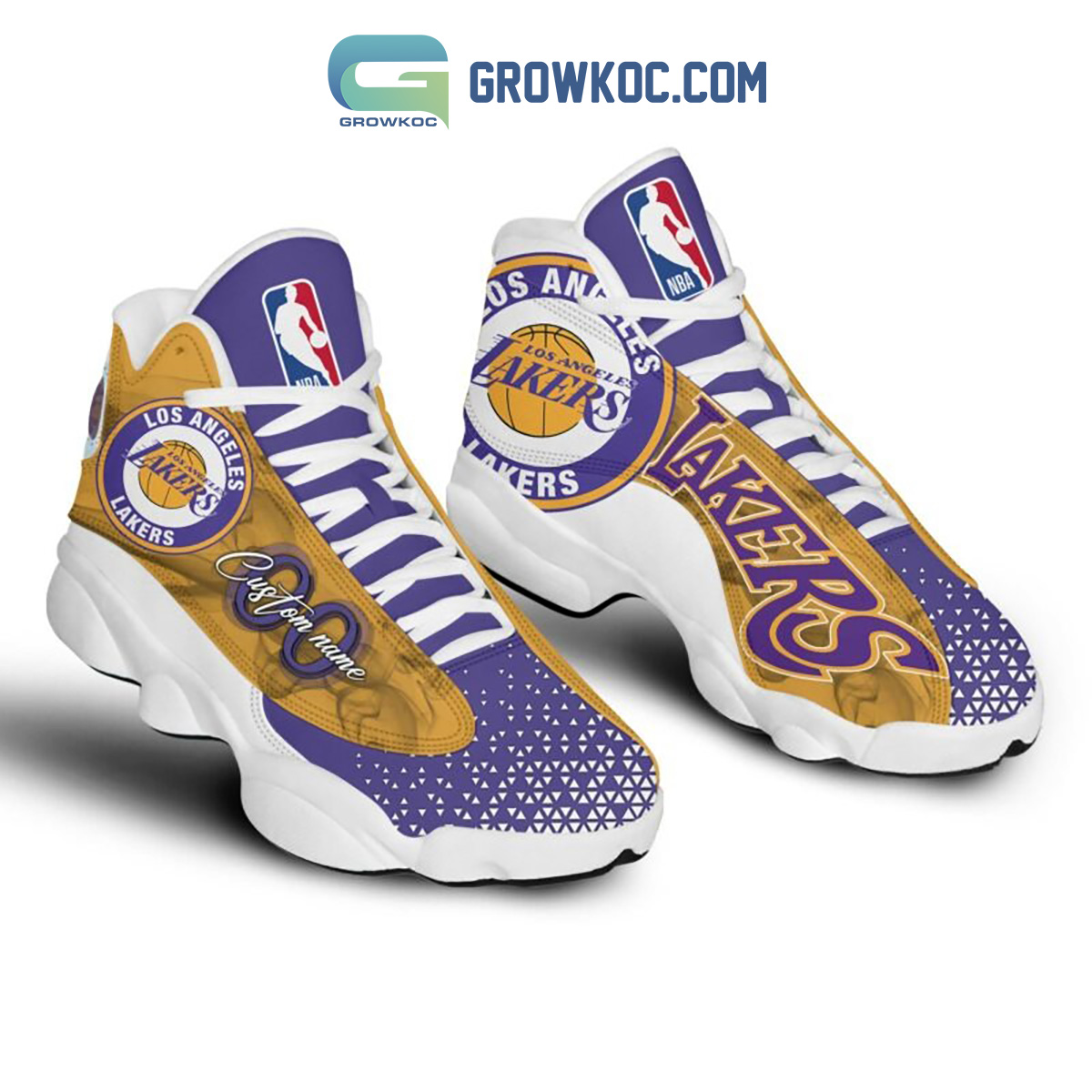JWFancy Los Angeles Lakers AJ13 Sneakers Shoes For Men And Women