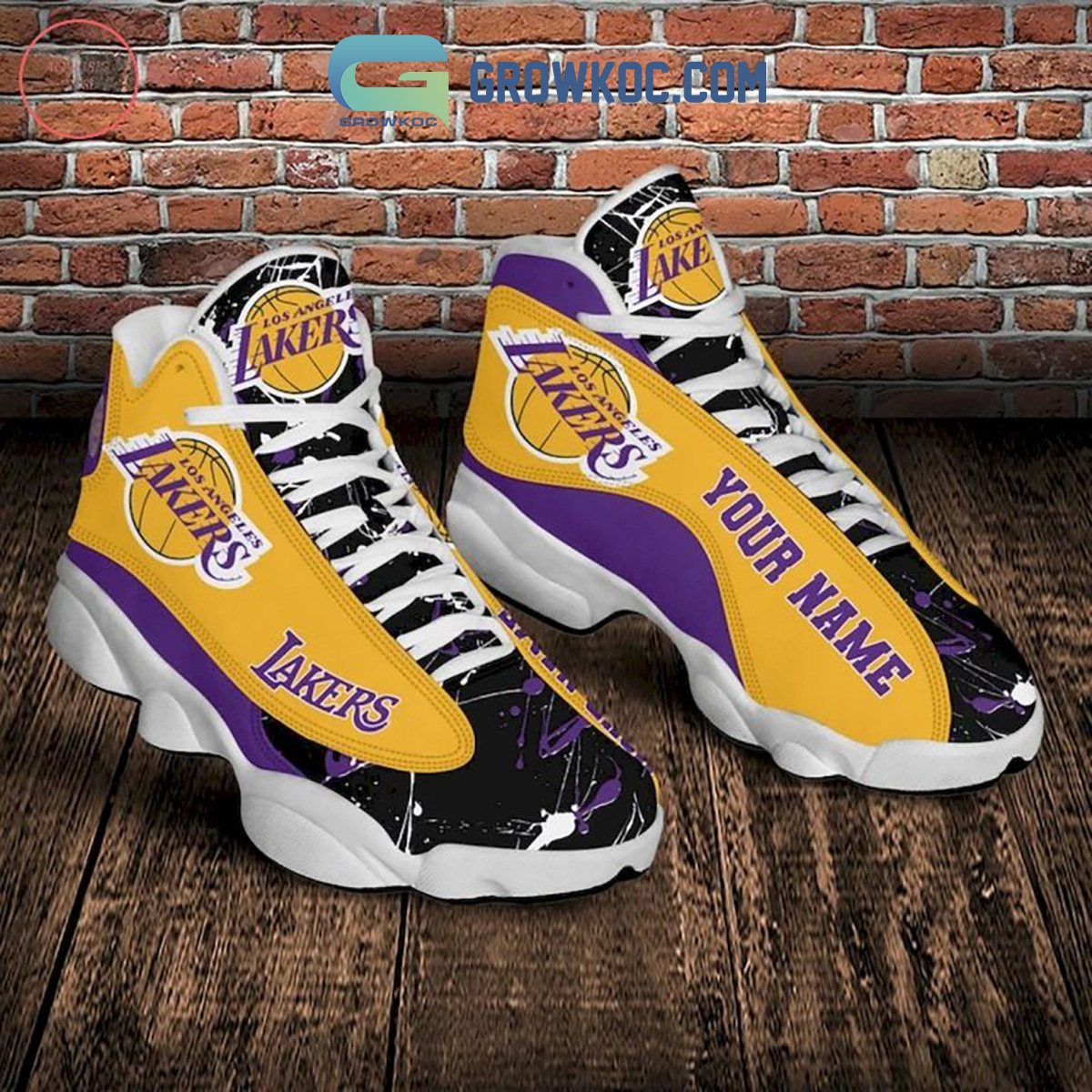 JWFancy Los Angeles Lakers AJ13 Sneakers Shoes For Men And Women