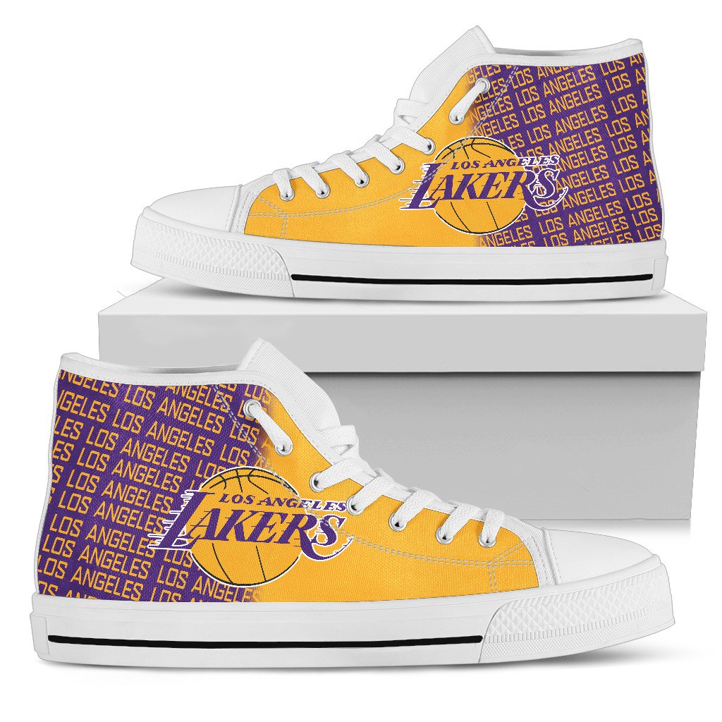 JWFancy Los Angeles Lakers High Top Canvas Sneakers Shoes For Men And Women