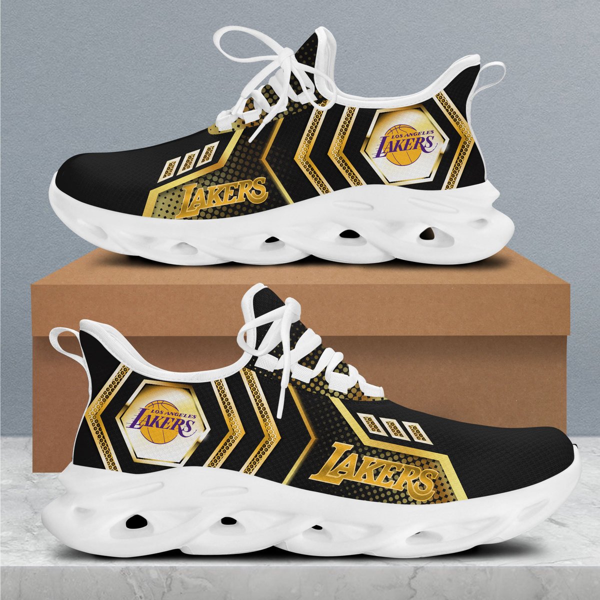 JWFancy Los Angeles Lakers Max Soul Shoes Sneakers For Men And Women
