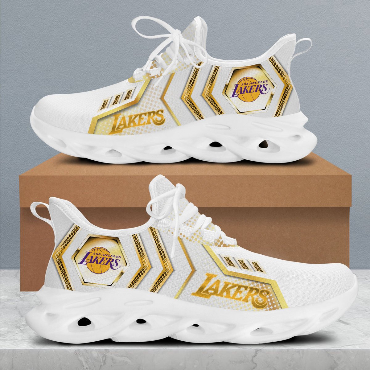 JWFancy Los Angeles Lakers Max Soul Shoes Sneakers For Men And Women