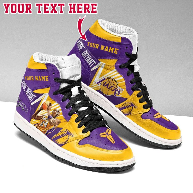 JWFancy Los Angeles Lakers NBA AJ1 High Sneakers Shoes For Men And Women