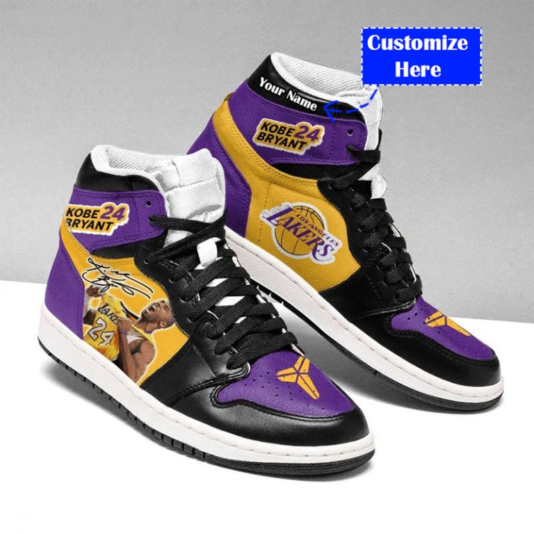 JWFancy Los Angeles Lakers NBA AJ1 High Sneakers Shoes For Men And Women