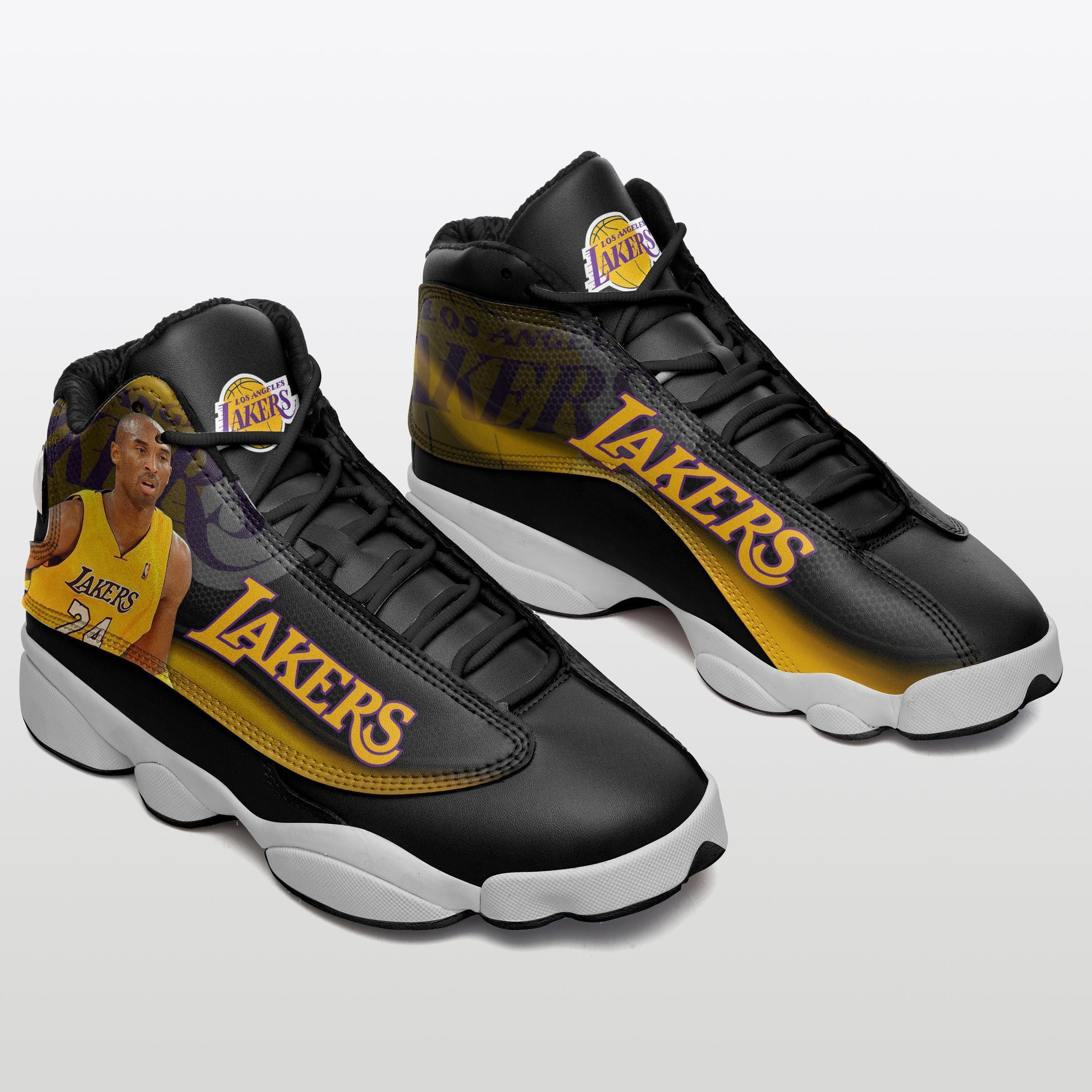 JWFancy Los Angeles Lakers NFL AJ13 Sneakers Shoes For Men And Women