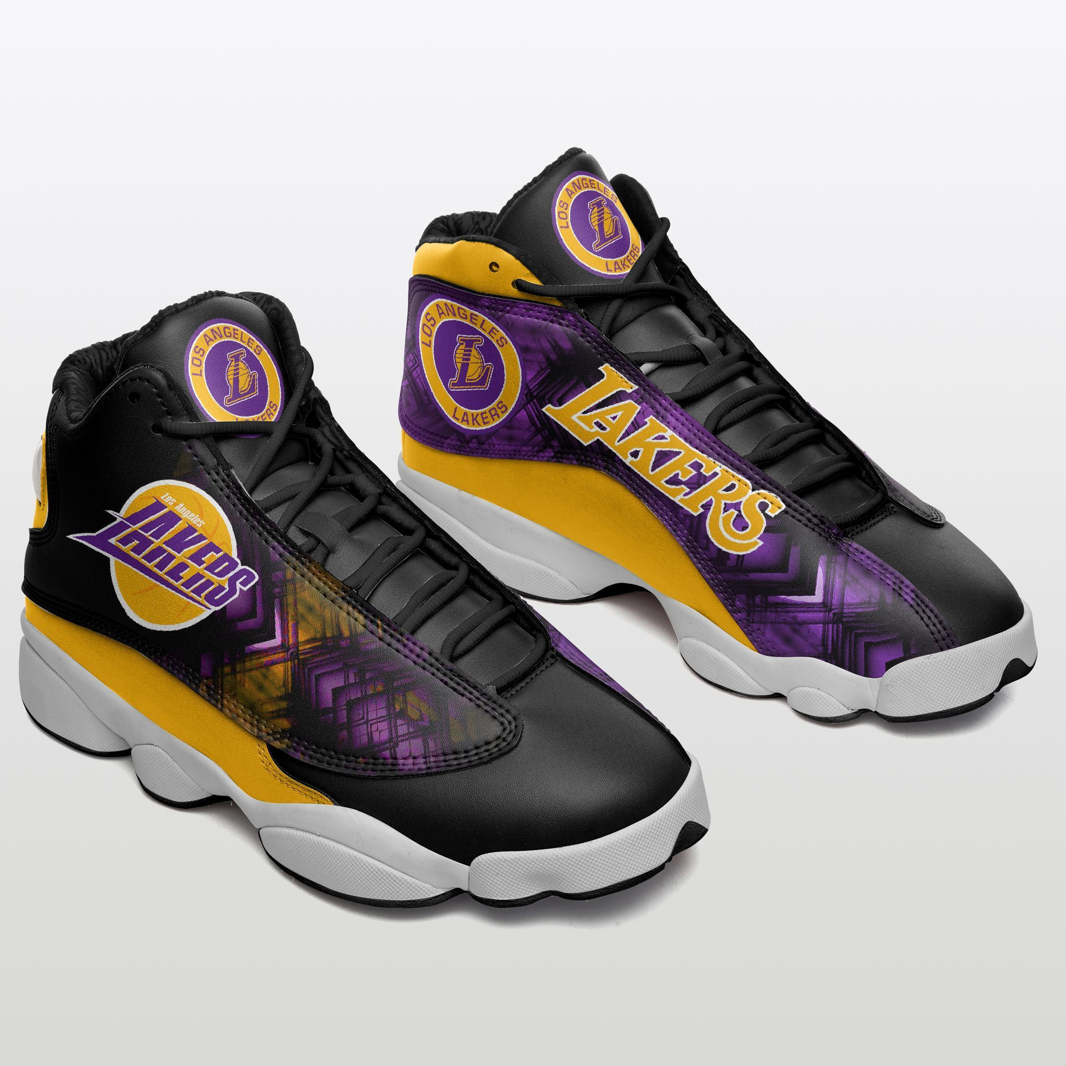 JWFancy Los Angeles Lakers NFL AJ13 Sneakers Shoes For Men And Women