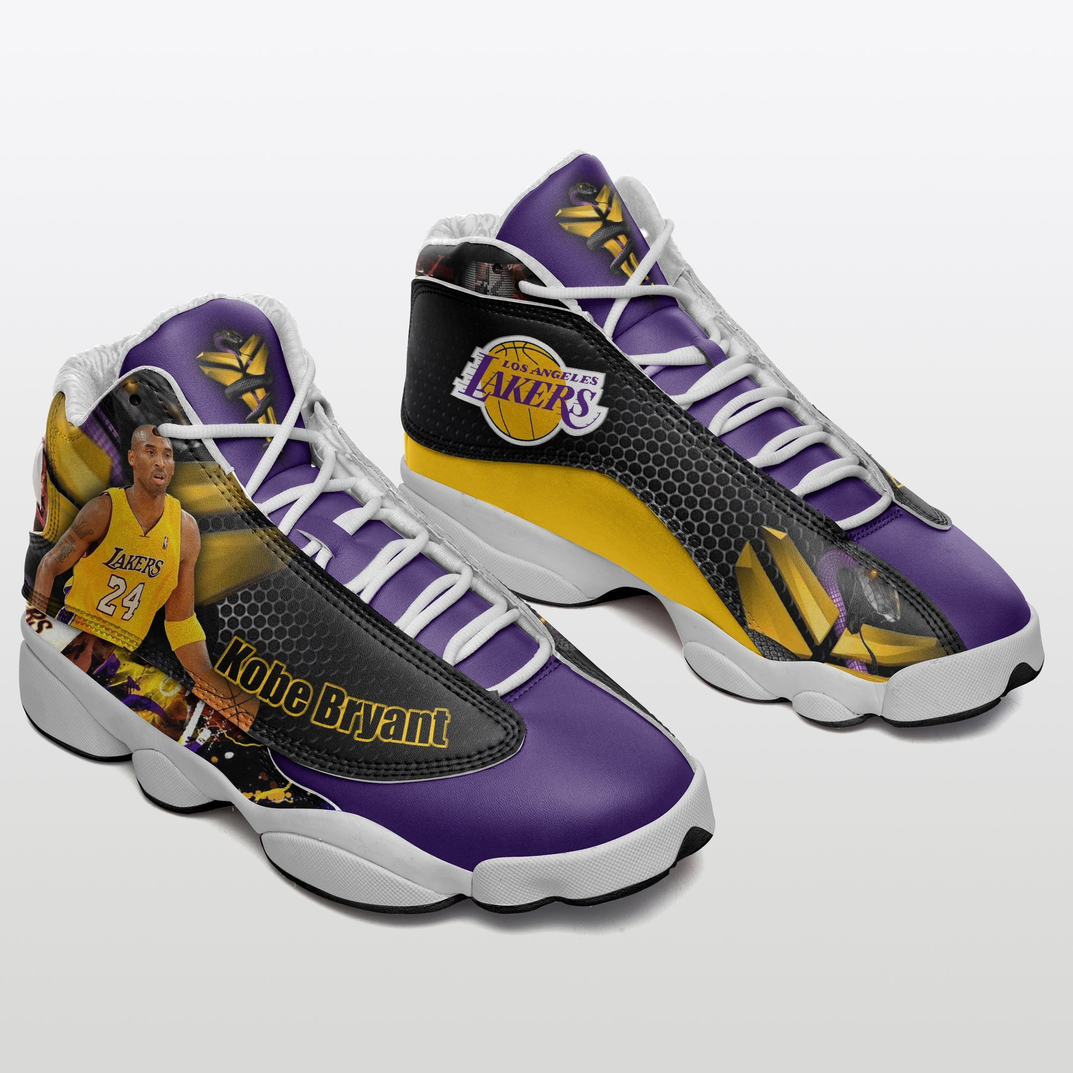 JWFancy Los Angeles Lakers NFL AJ13 Sneakers Shoes For Men And Women
