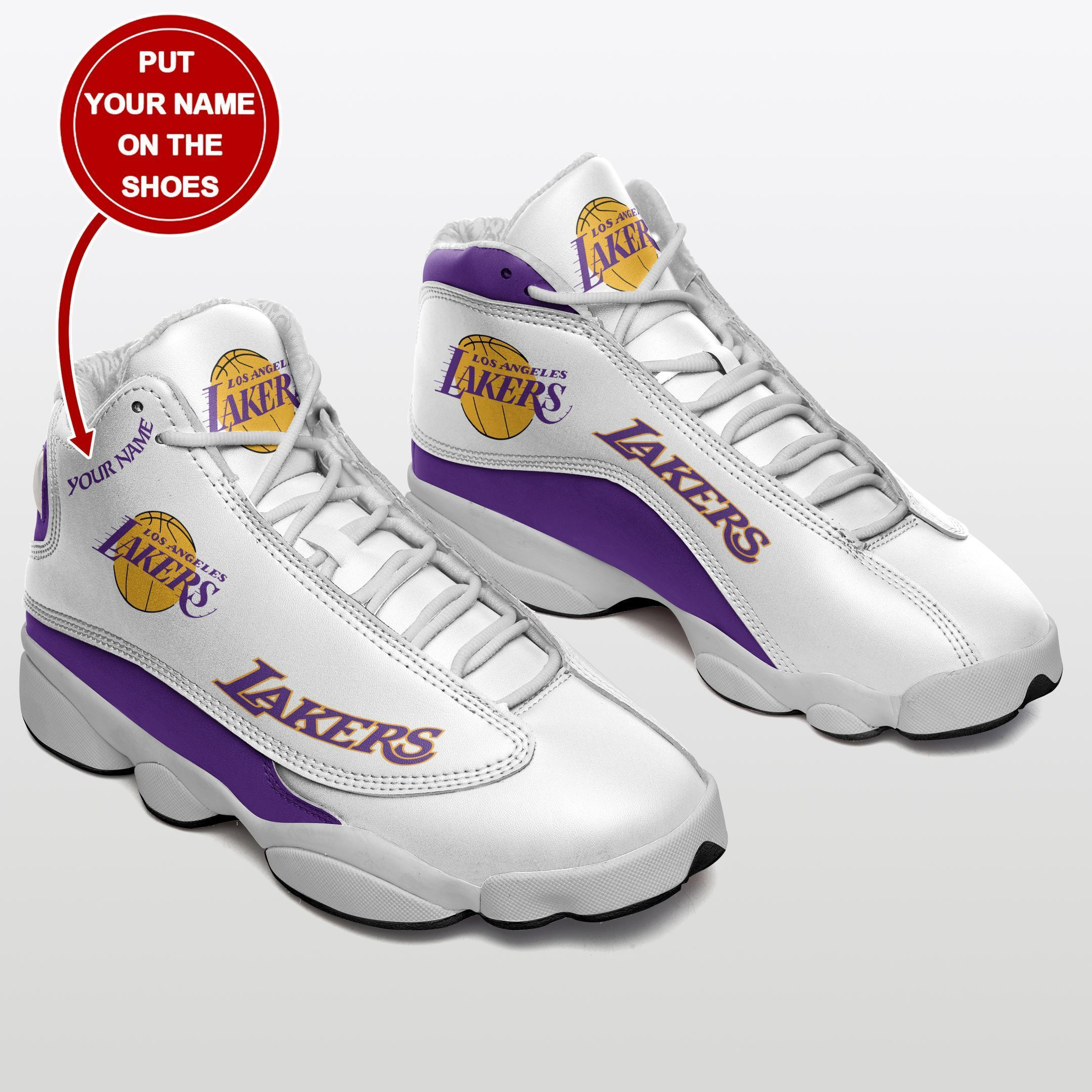 JWFancy Los Angeles Lakers NFL AJ13 Sneakers Shoes For Men And Women