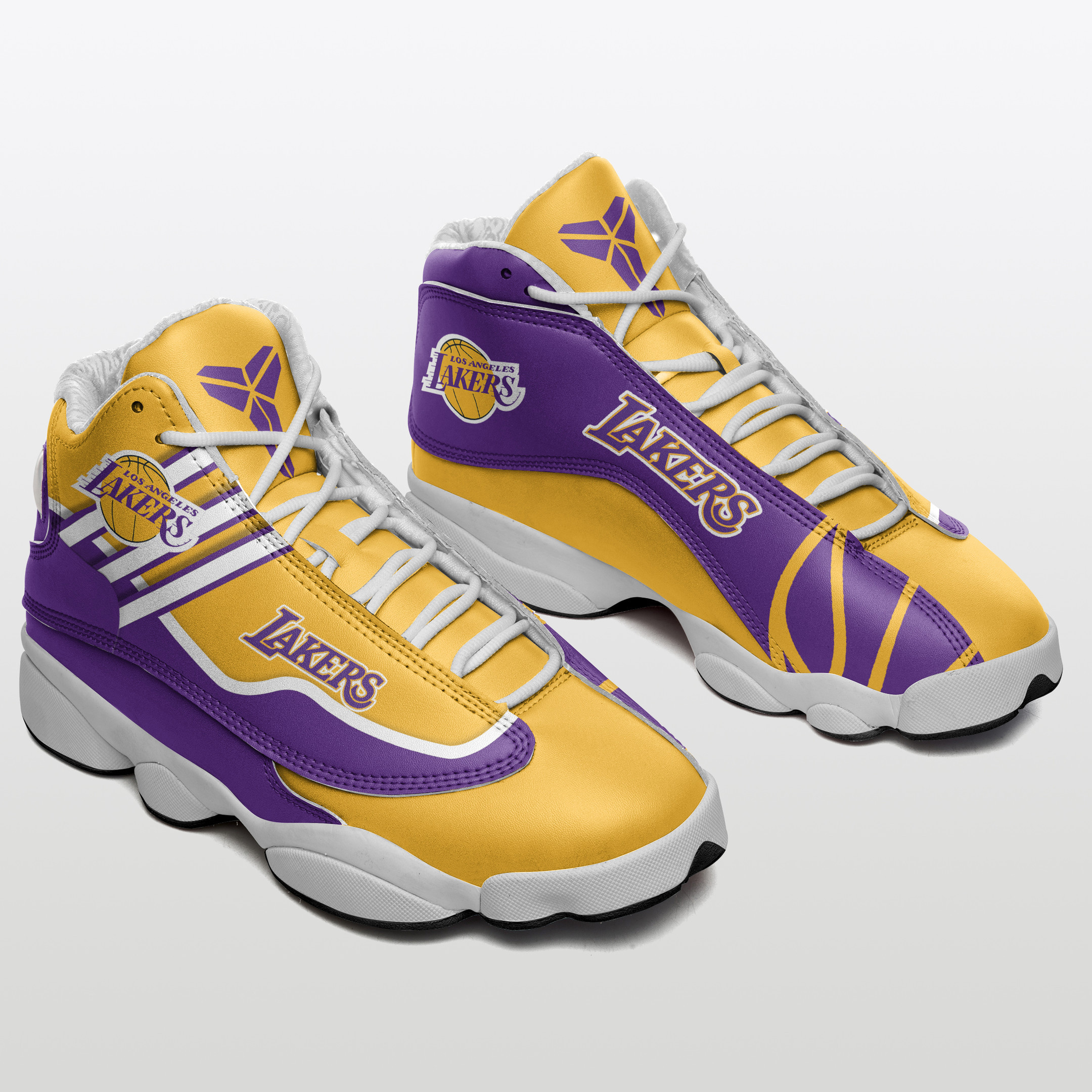 JWFancy Los Angeles Lakers NFL AJ13 Sneakers Shoes For Men And Women