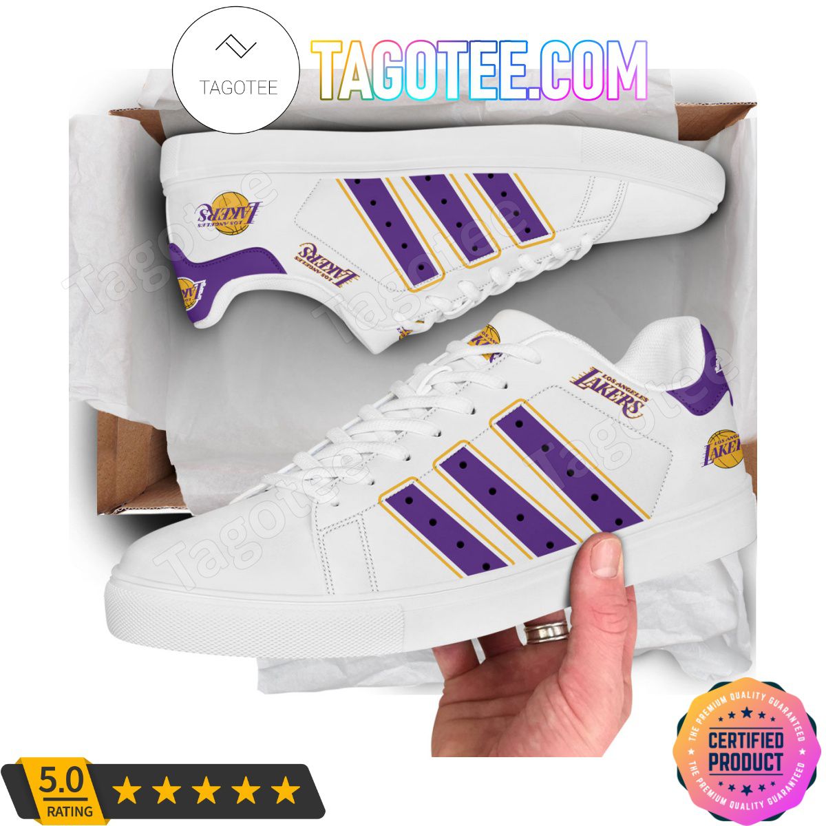 JWFancy Los Angeles Lakers Skate Stan Shoes Sneakes For Men And Women
