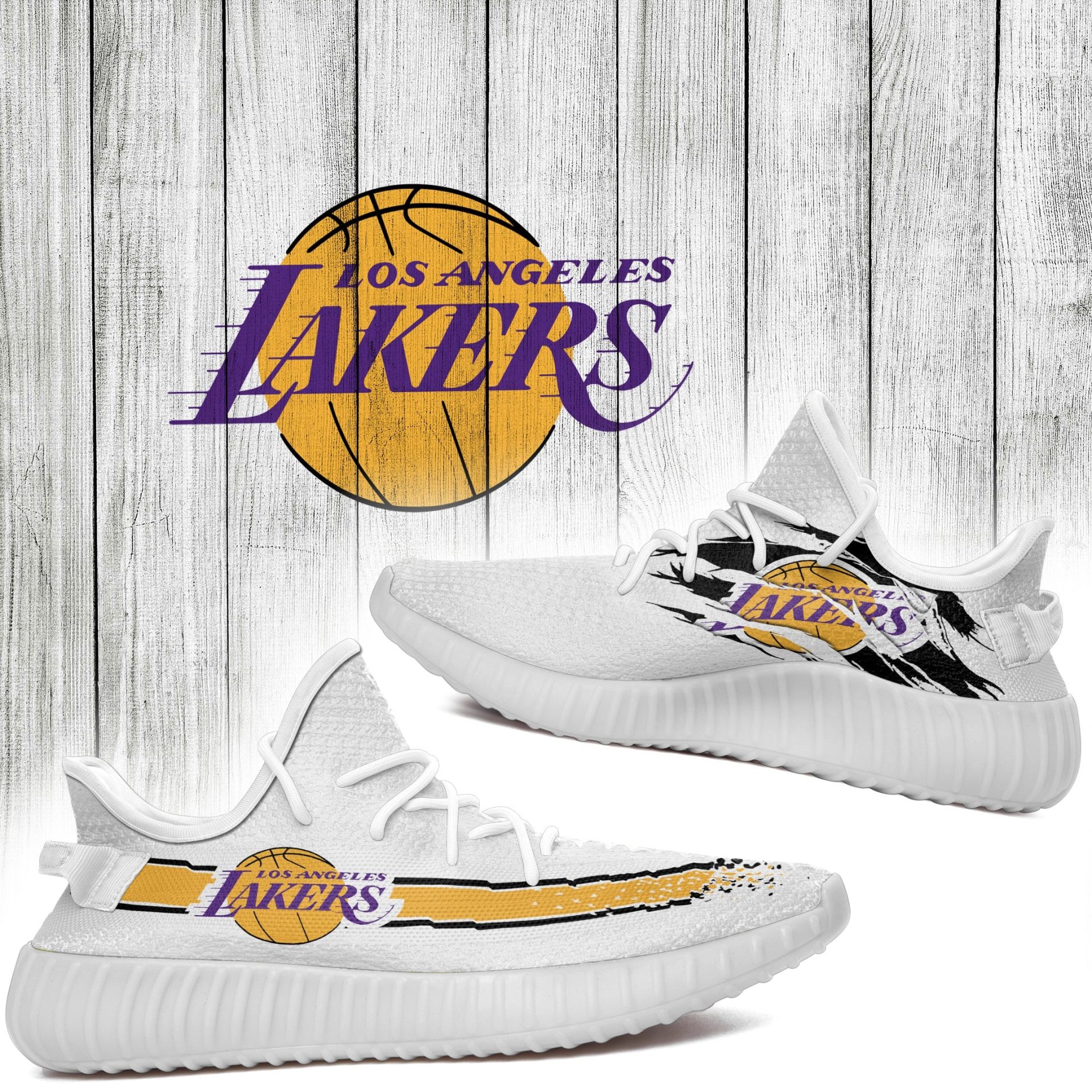 JWFancy Los Angeles Lakers Yeezy Boost Shoes For Men And Women