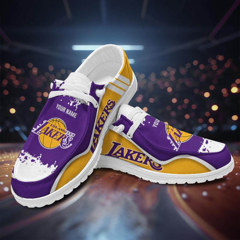 JWFancy Los Angeles Lakerss Hey Dude Shoes Wally Men's Lace Up Loafers Comfortable For Men And Women