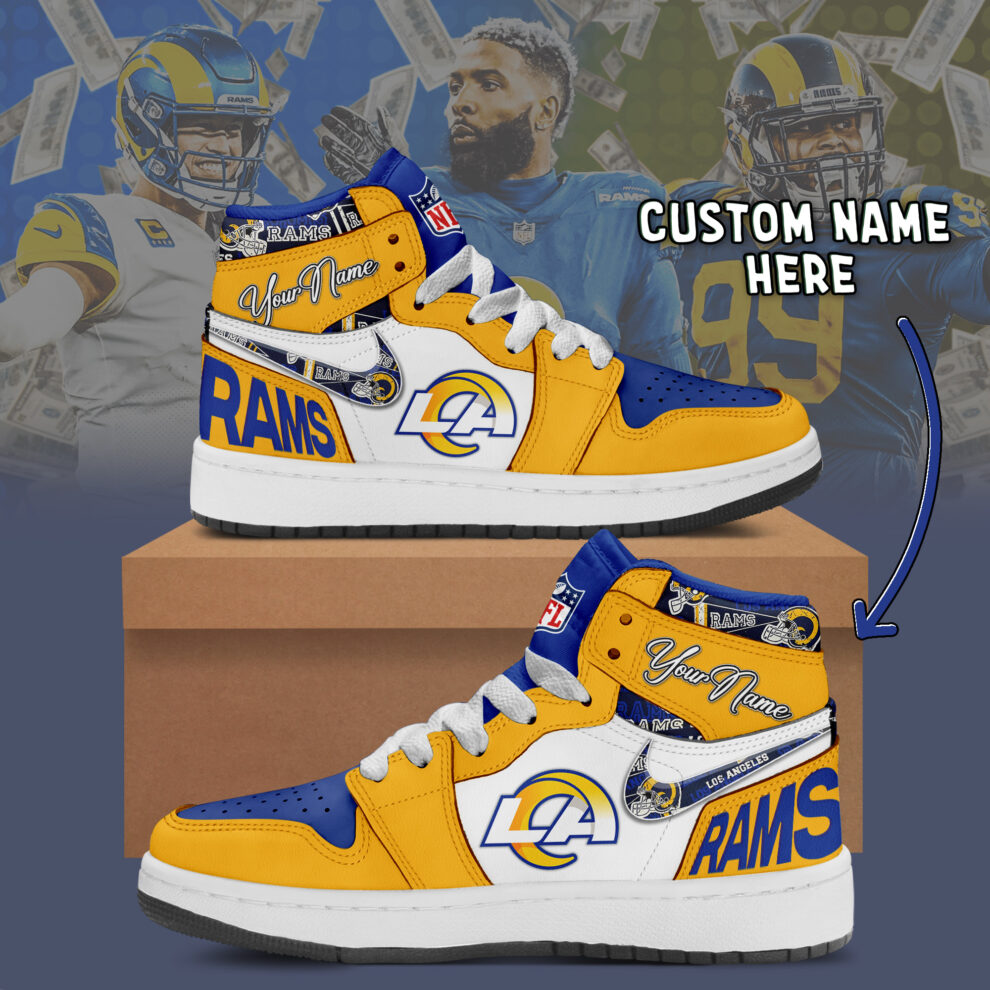 JWFancy Los Angeles Rams AJ1 High Sneakers Shoes For Men And Women