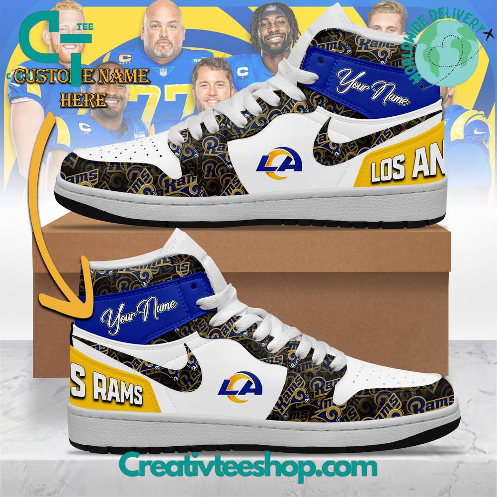 JWFancy Los Angeles Rams AJ1 High Sneakers Shoes For Men And Women