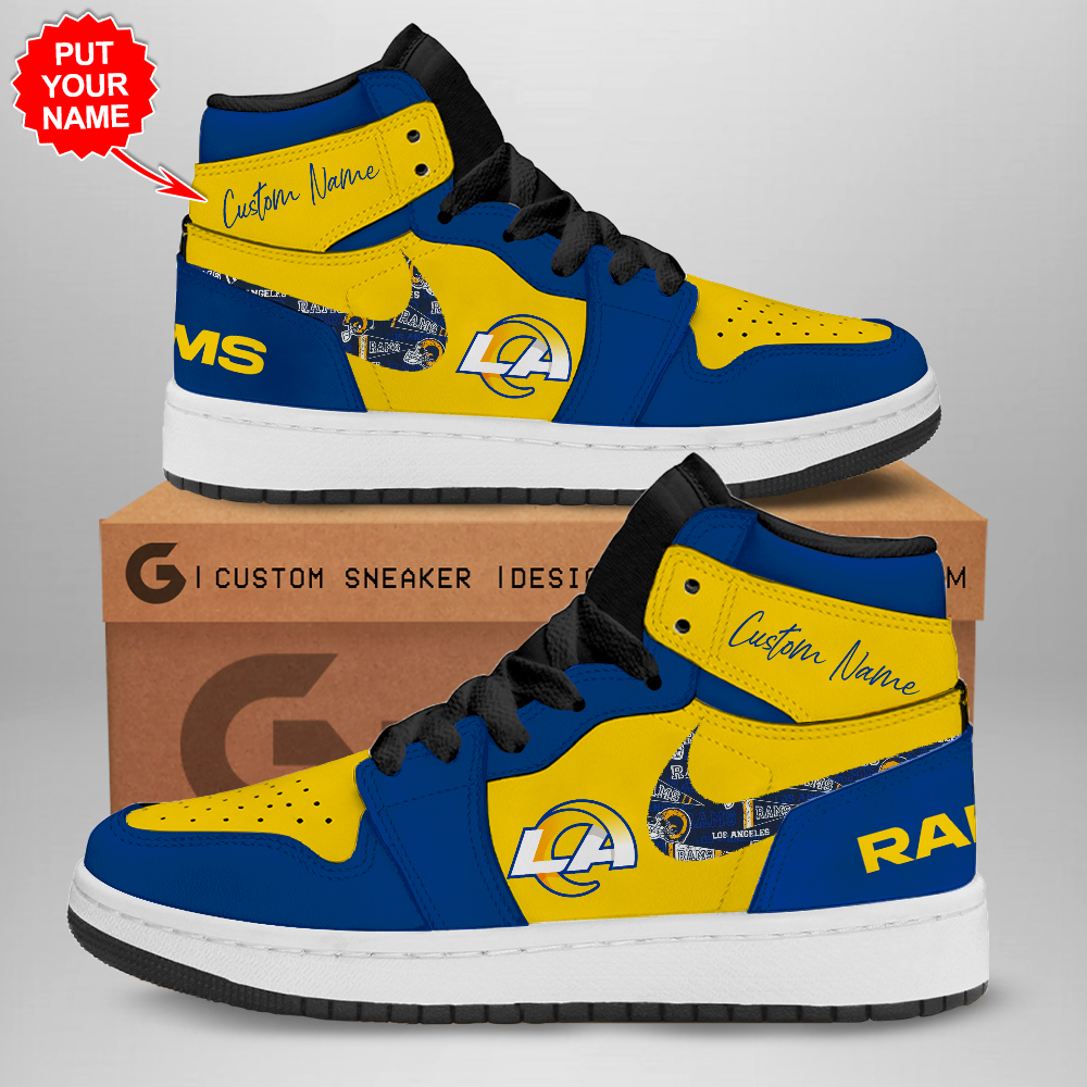 JWFancy Los Angeles Rams AJ1 High Sneakers Shoes For Men And Women
