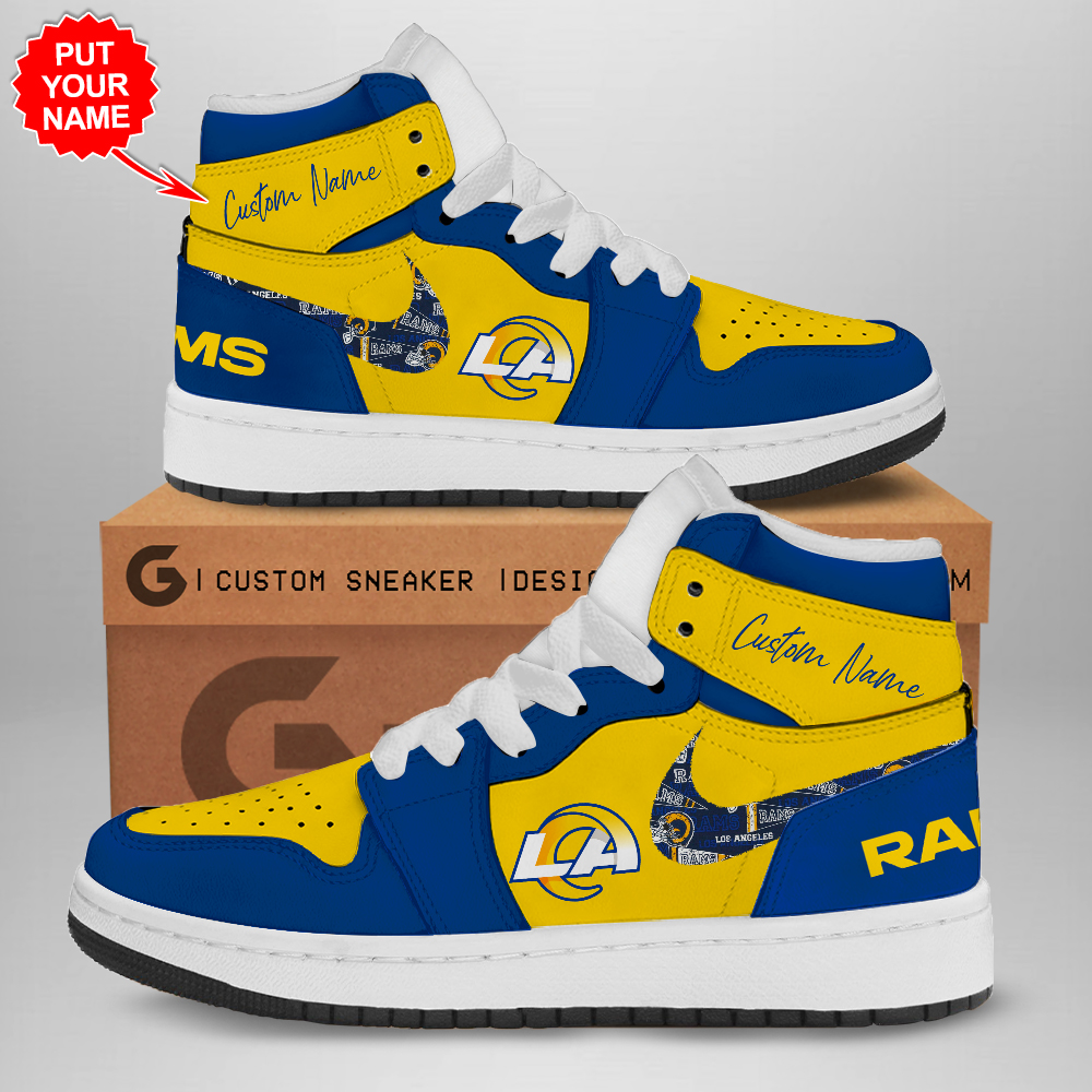 JWFancy Los Angeles Rams AJ1 High Sneakers Shoes For Men And Women