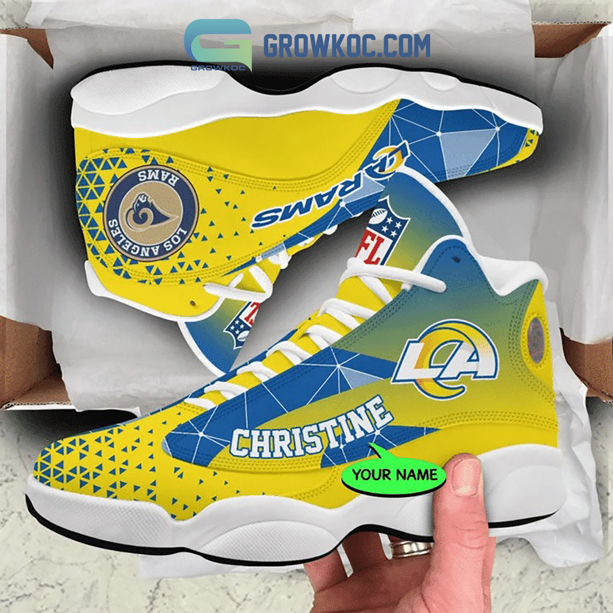 JWFancy Los Angeles Rams AJ13 Sneakers Shoes For Men And Women