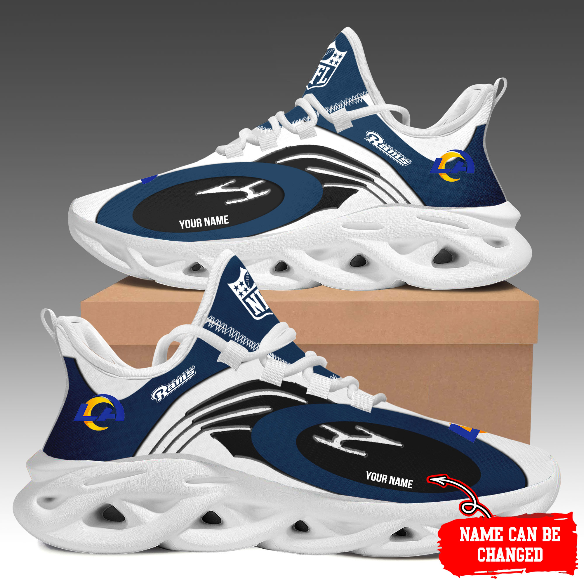 JWFancy Los Angeles Rams Max Soul Shoes Sneakers For Men And Women