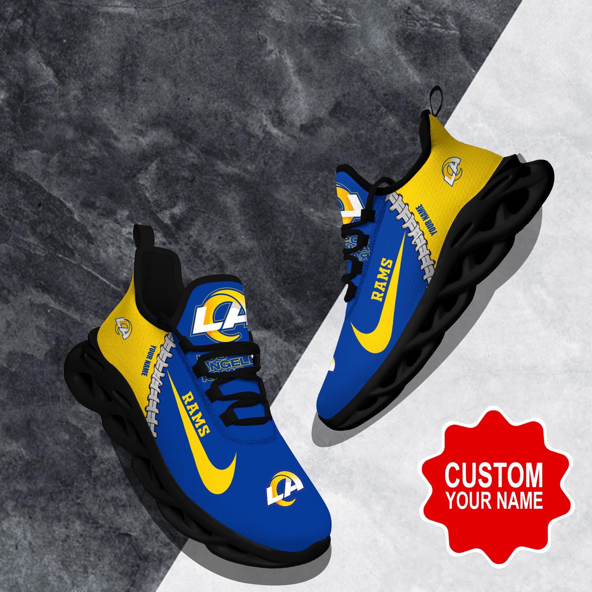 JWFancy Los Angeles Rams Max Soul Shoes Sneakers For Men And Women