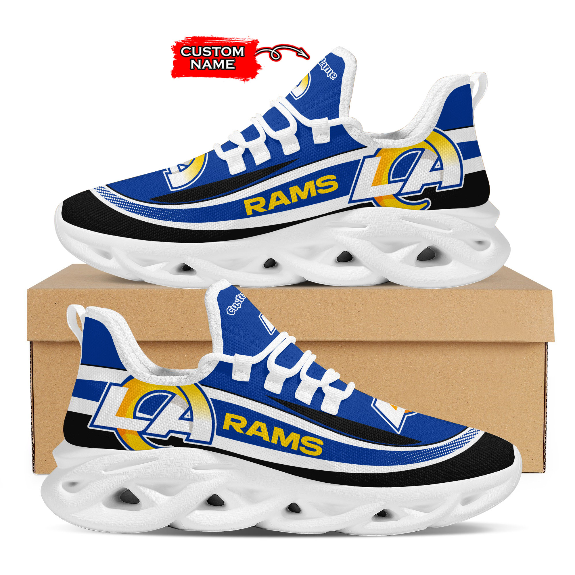 JWFancy Los Angeles Rams Max Soul Shoes Sneakers For Men And Women