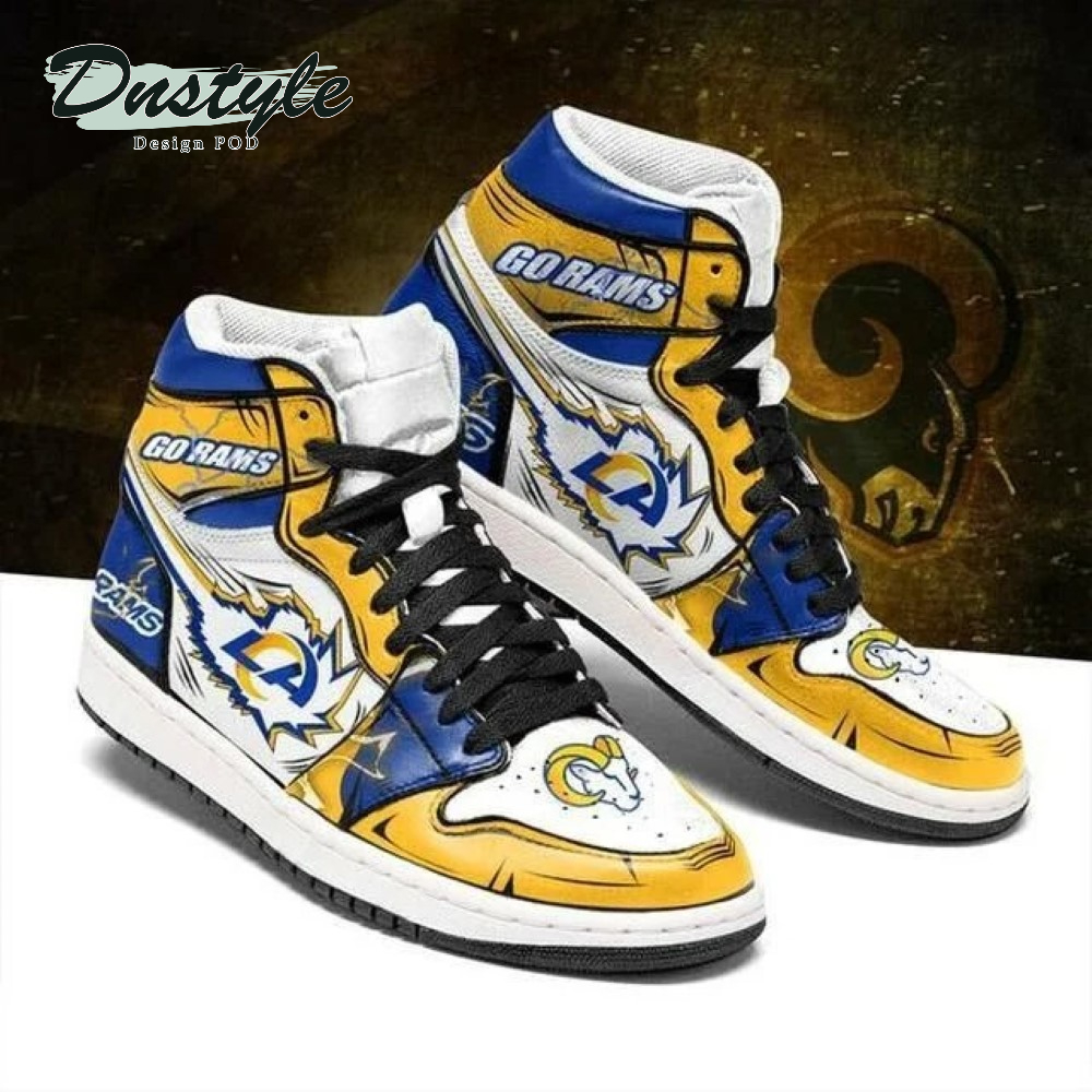 JWFancy Los Angeles Rams NFL AJ1 High Sneakers Shoes For Men And Women